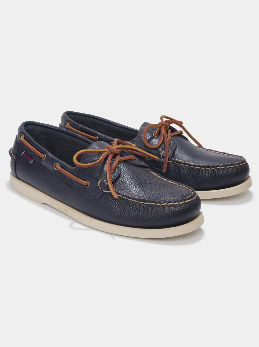 Navy Portland Martellato Boat Shoe | Aubin