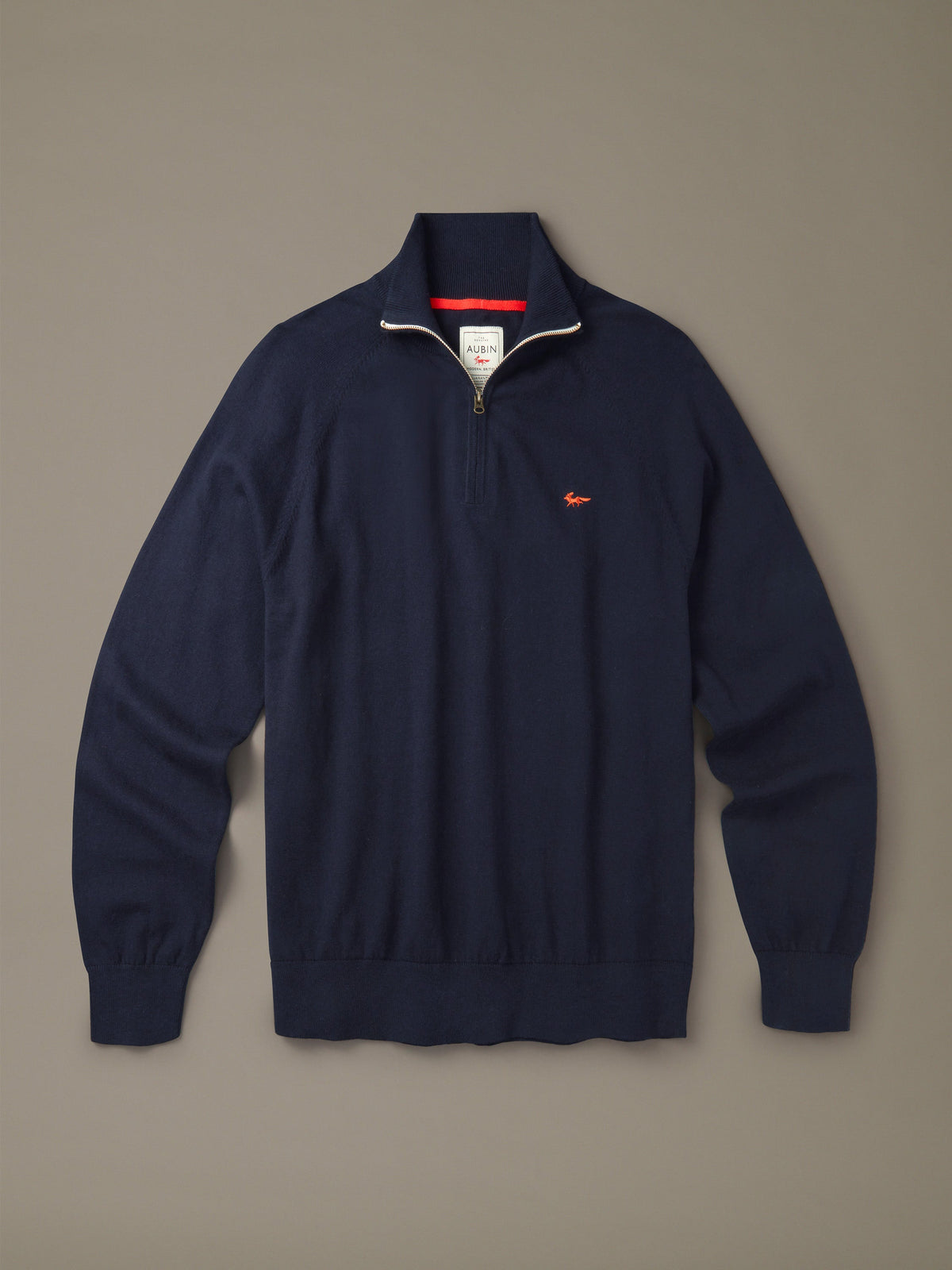 Aubin Dark Navy Bonby Cotton Zip Neck | Zip Neck