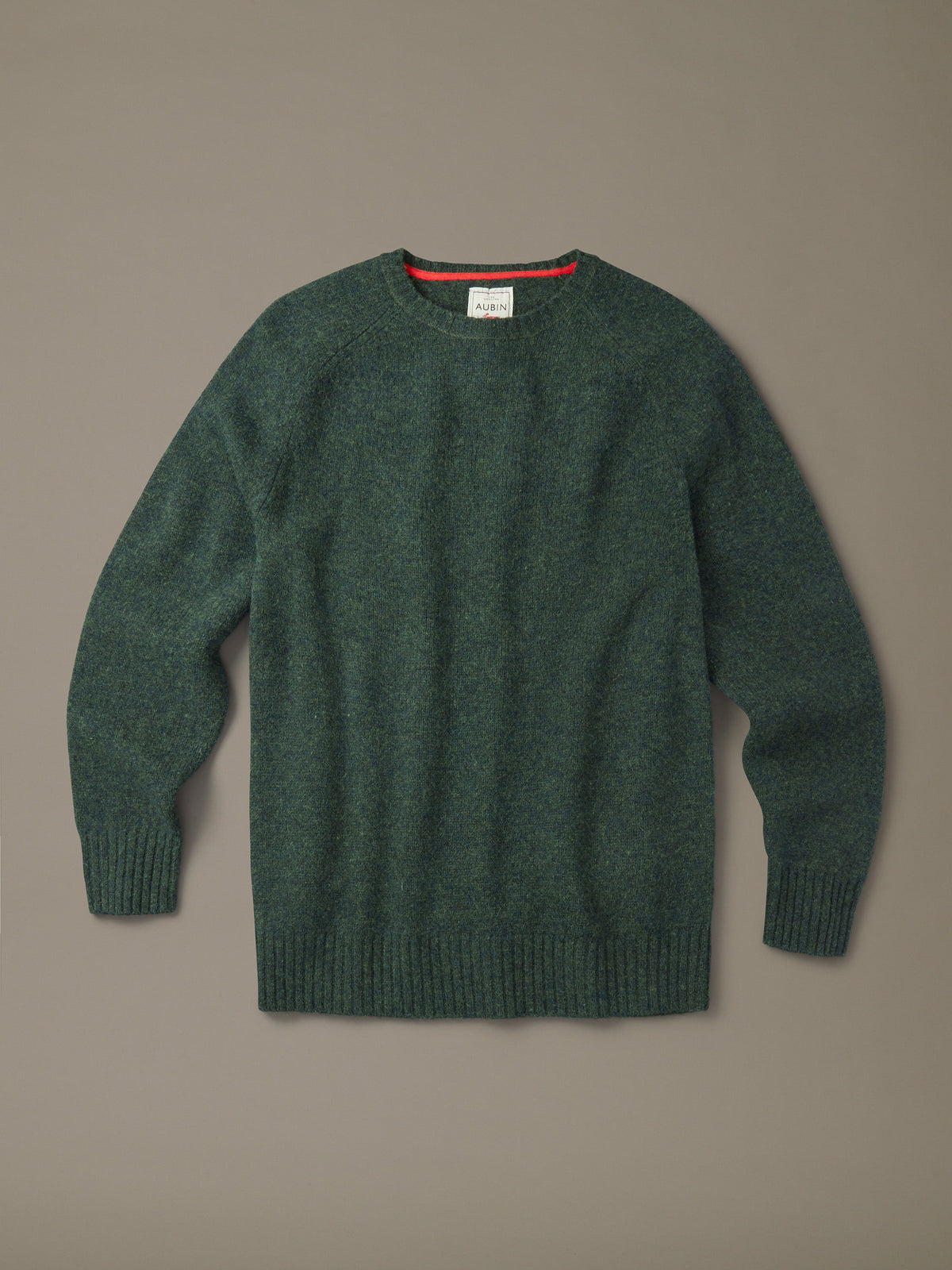 Aubin Dark Green Prestwick Shetland Crew Neck Jumper | Crew Neck