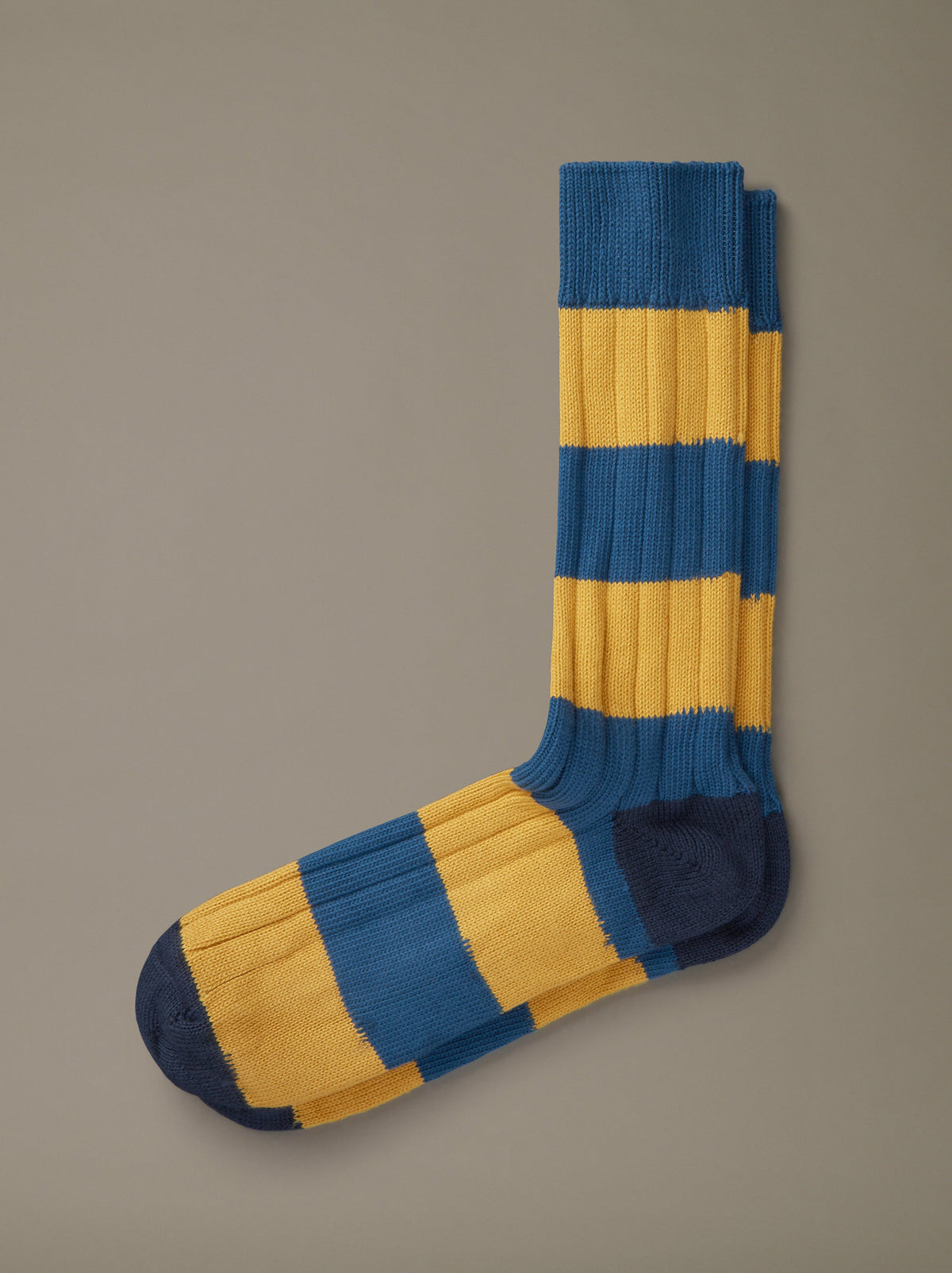 Aubin Yellow Stripe Rugby Striped Sock | Socks
