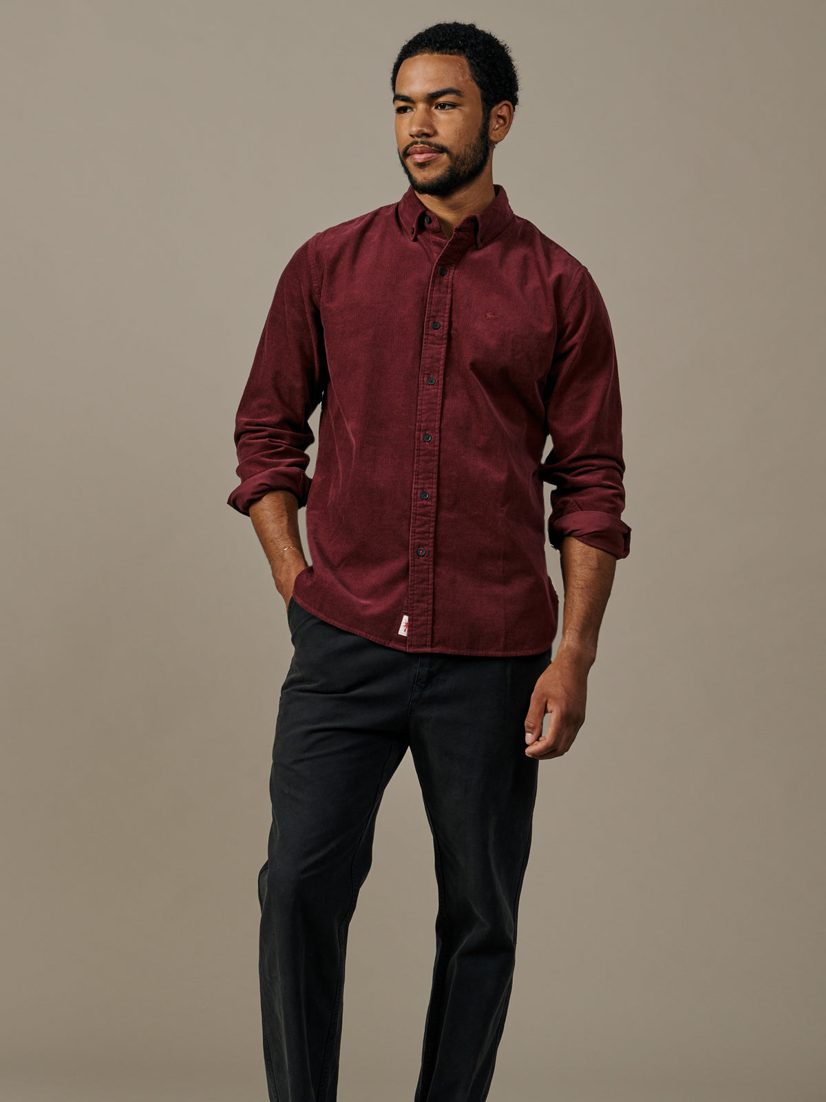 Aubin Oxblood Edmund Cord Shirt | Cord Shirt