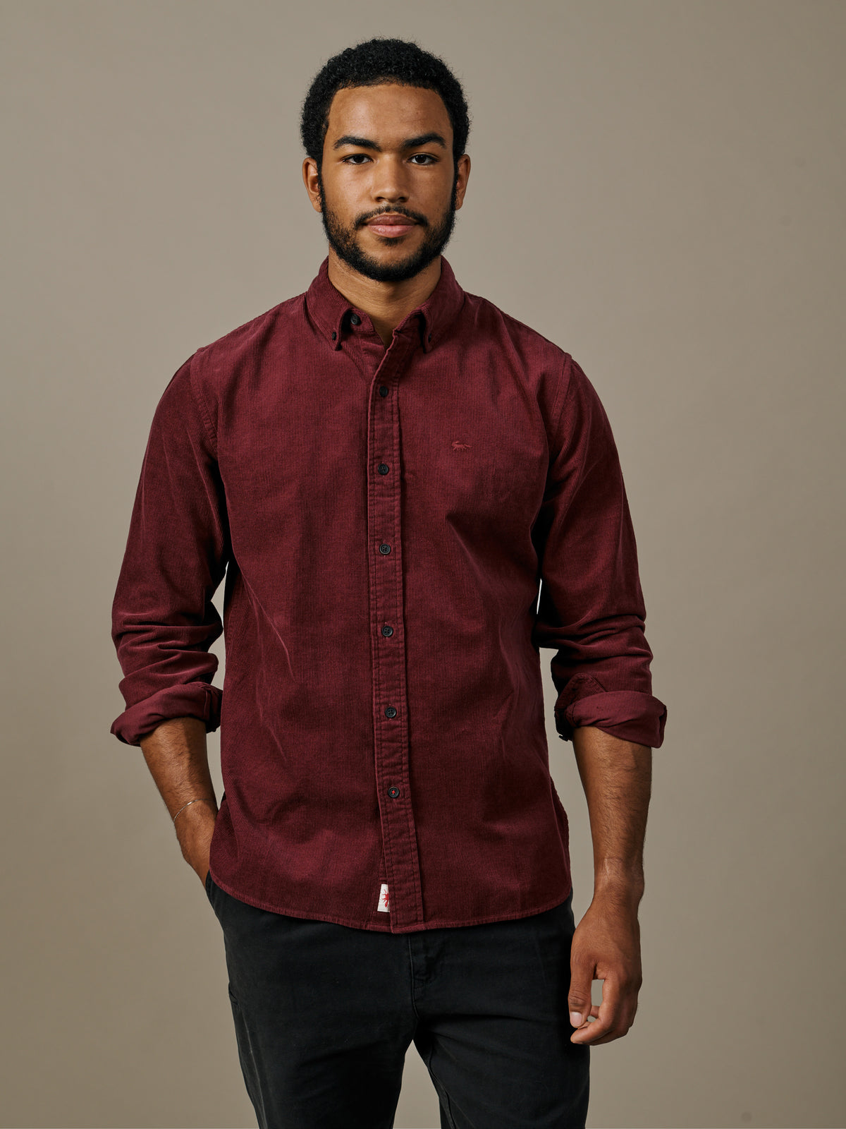 Aubin Oxblood Edmund Cord Shirt | Cord Shirt