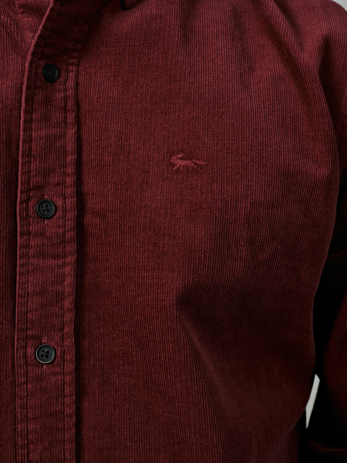 Aubin Oxblood Edmund Cord Shirt | Cord Shirt