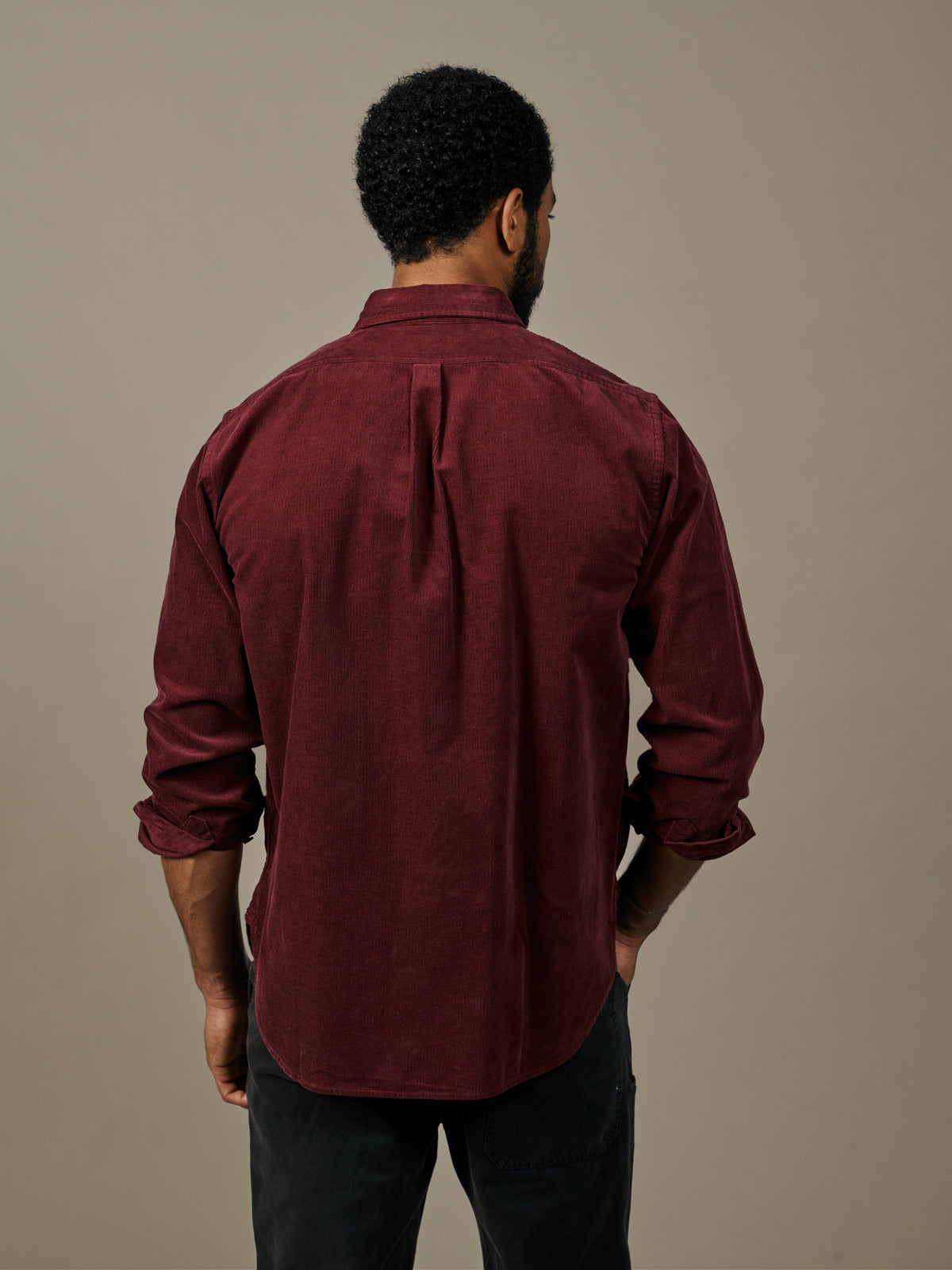 Aubin Oxblood Edmund Cord Shirt | Cord Shirt