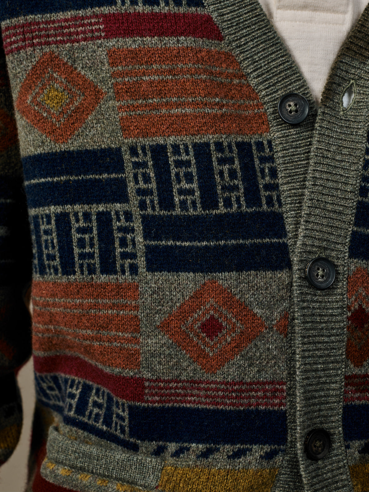 Aubin Khaki Mix Baysdale Cashmere Blend Cardigan | Cardigan