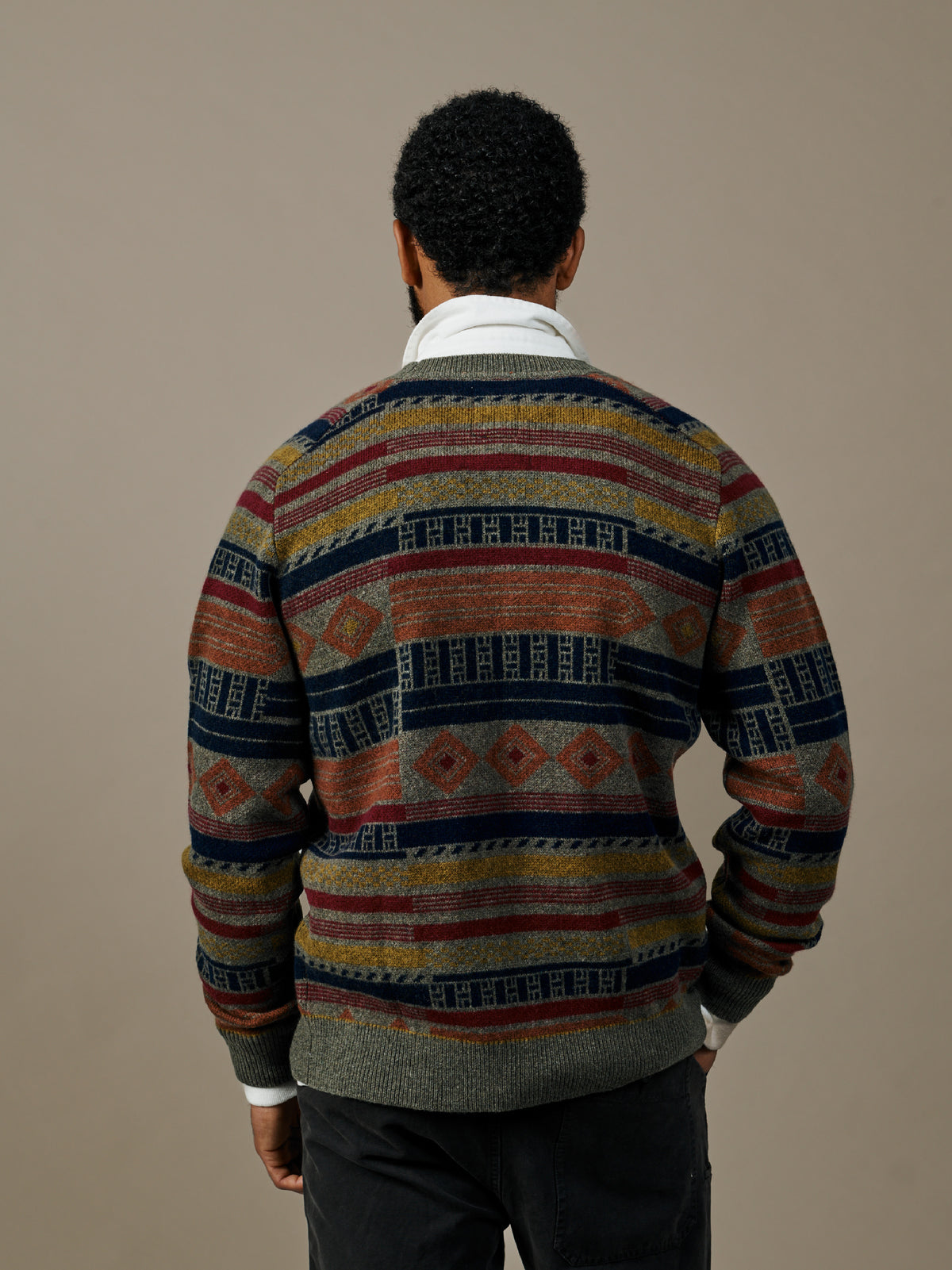 Aubin Khaki Mix Baysdale Cashmere Blend Cardigan | Cardigan