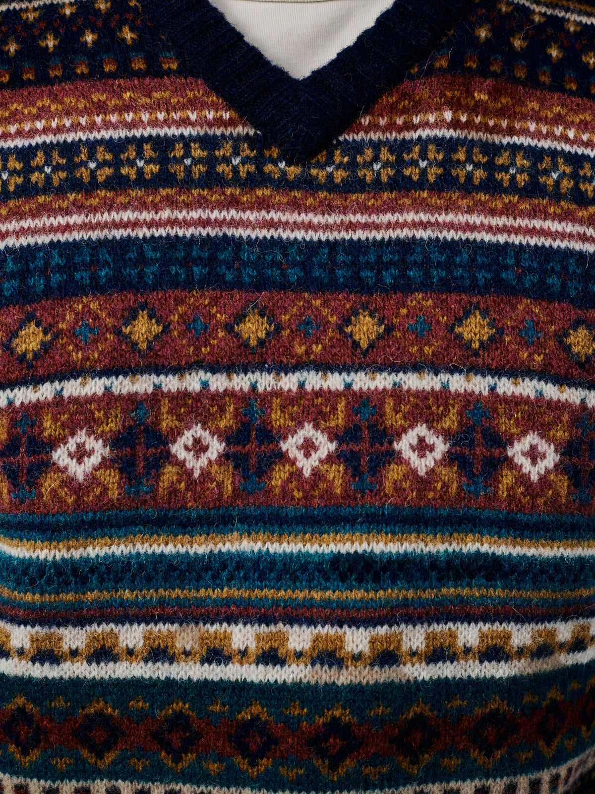 Aubin Blues Mix Dunlin Fairisle Tank Top | Slipover