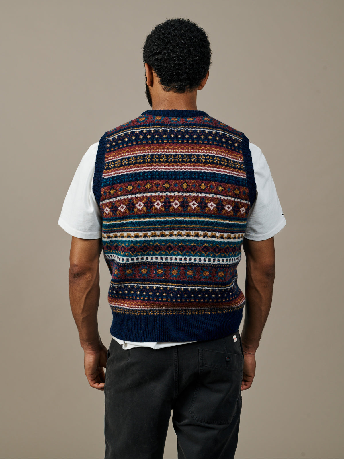 Aubin Blues Mix Dunlin Fairisle Tank Top | Slipover
