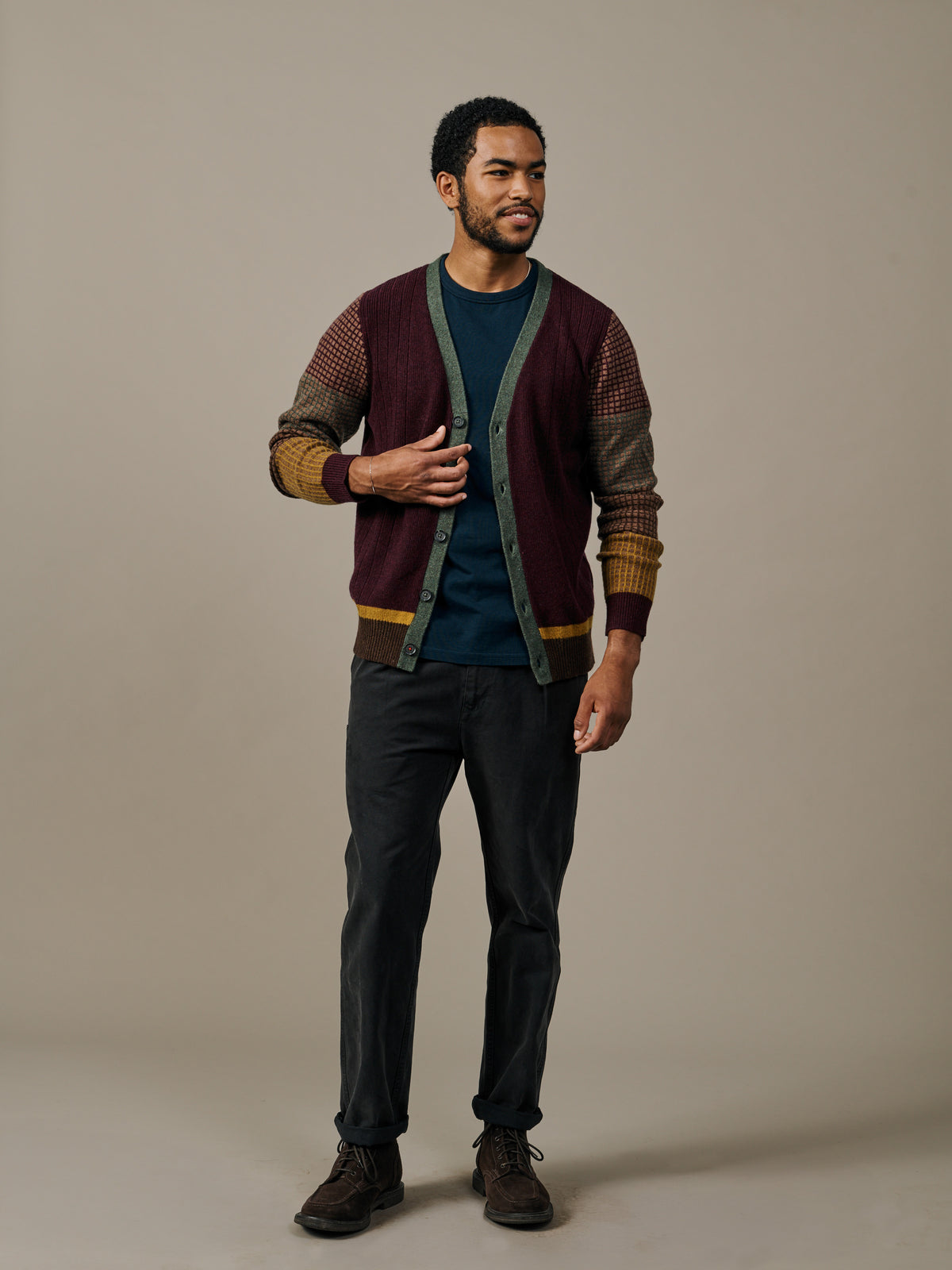 Aubin Claret Mix Trent Cardigan | Cardigan