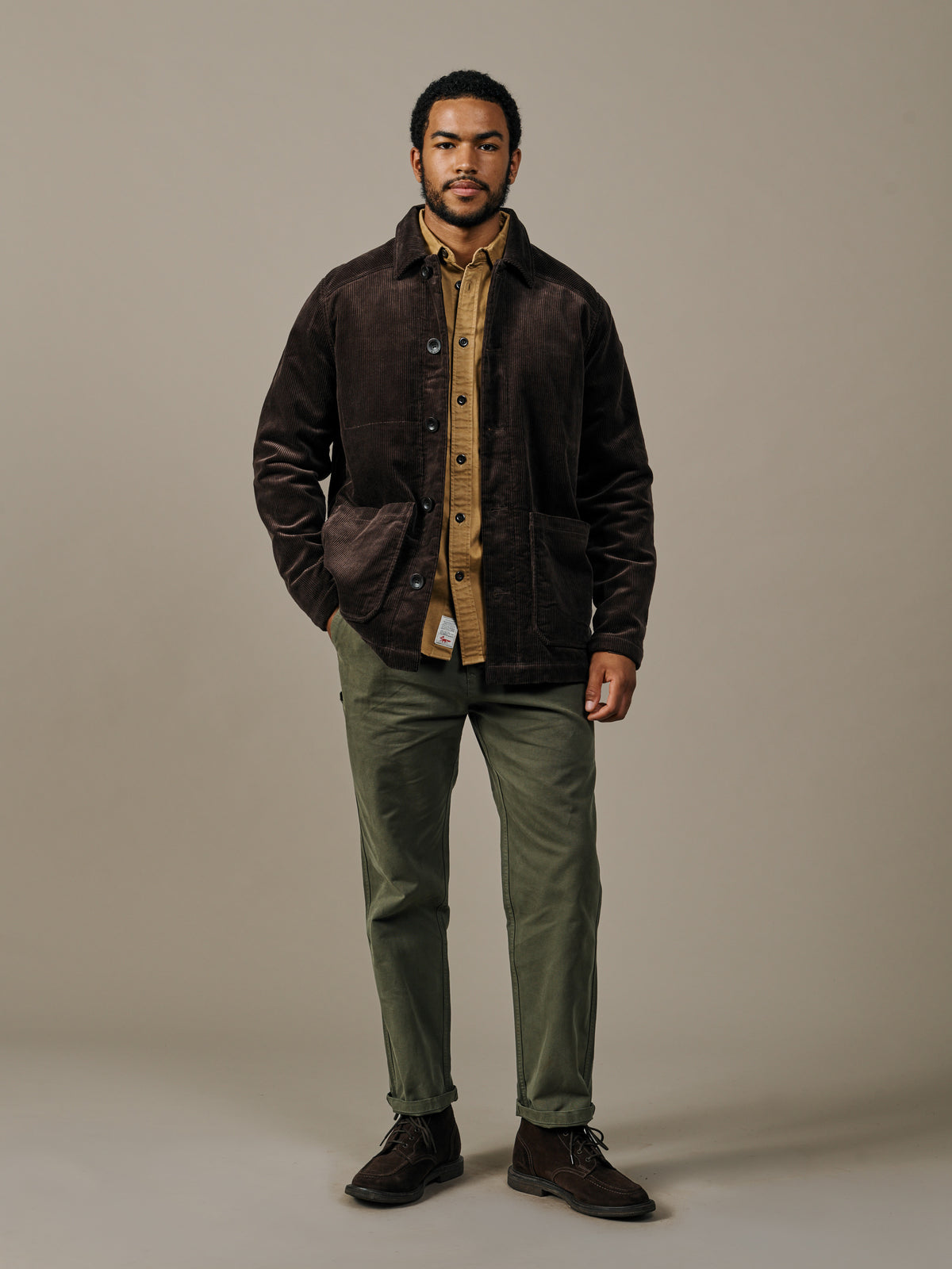Aubin Dark Chocolate Tothby Cord Car Coat | Cord Jacket