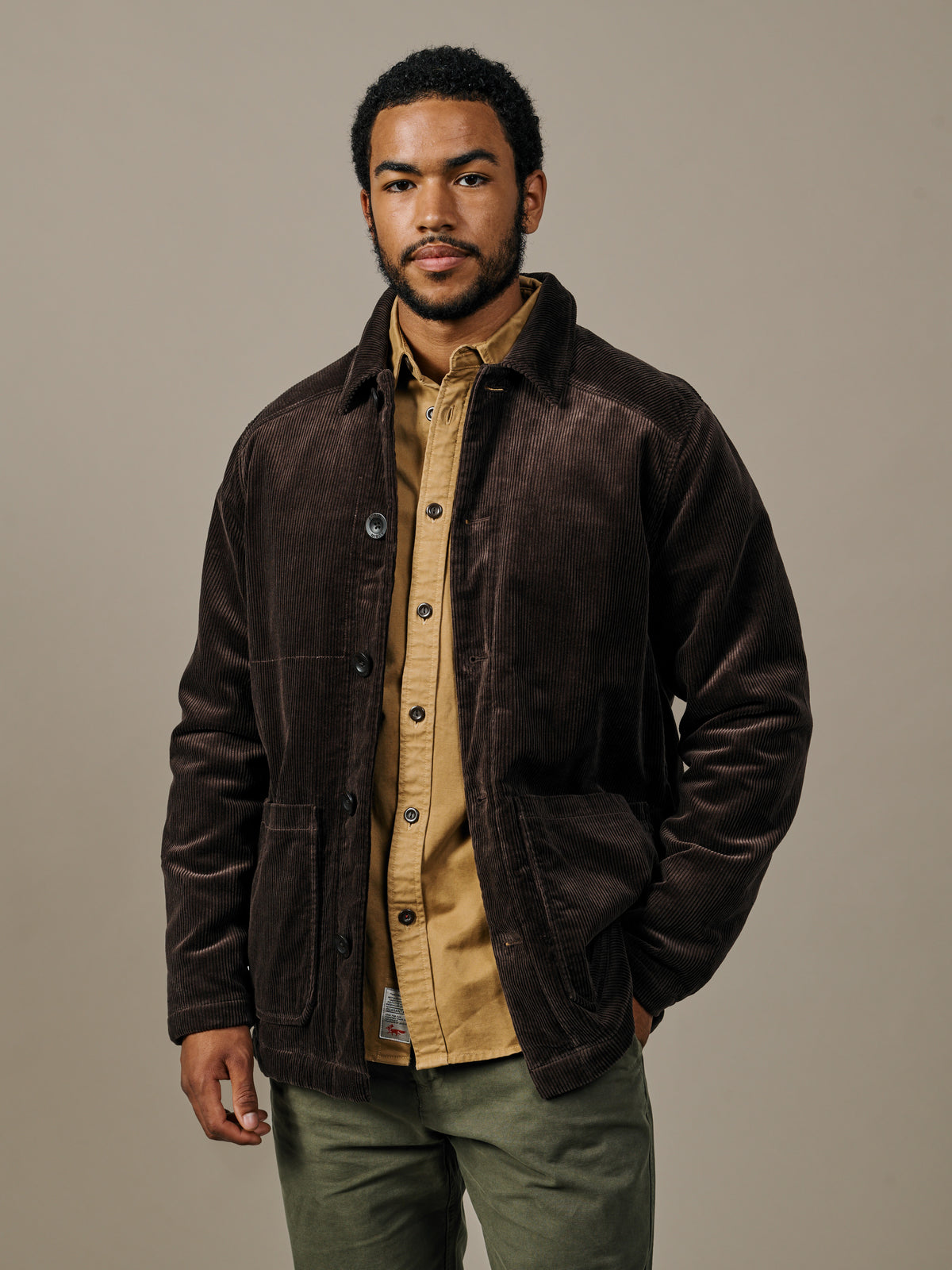 Aubin Dark Chocolate Tothby Cord Car Coat | Cord Jacket