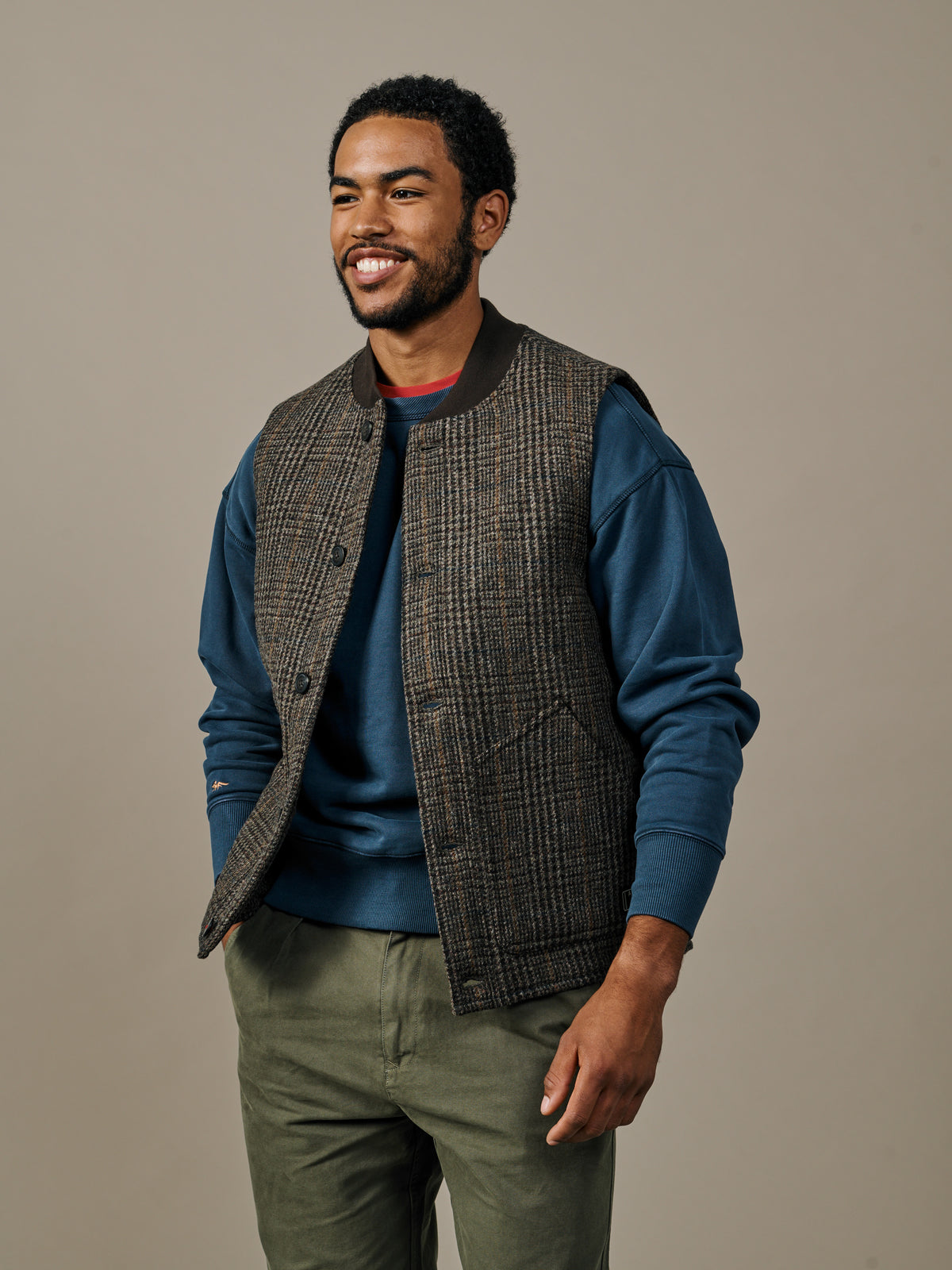 Aubin Check Humby Wool Gilet | Gilet
