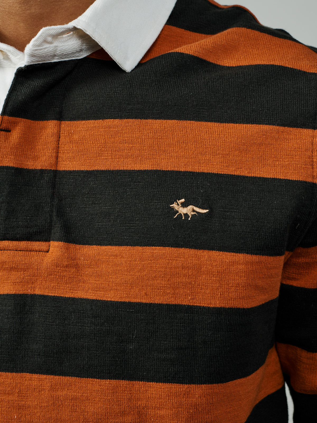 Aubin Washed Black/Ginger Irnham Rugby Shirt | Rugby Shirts
