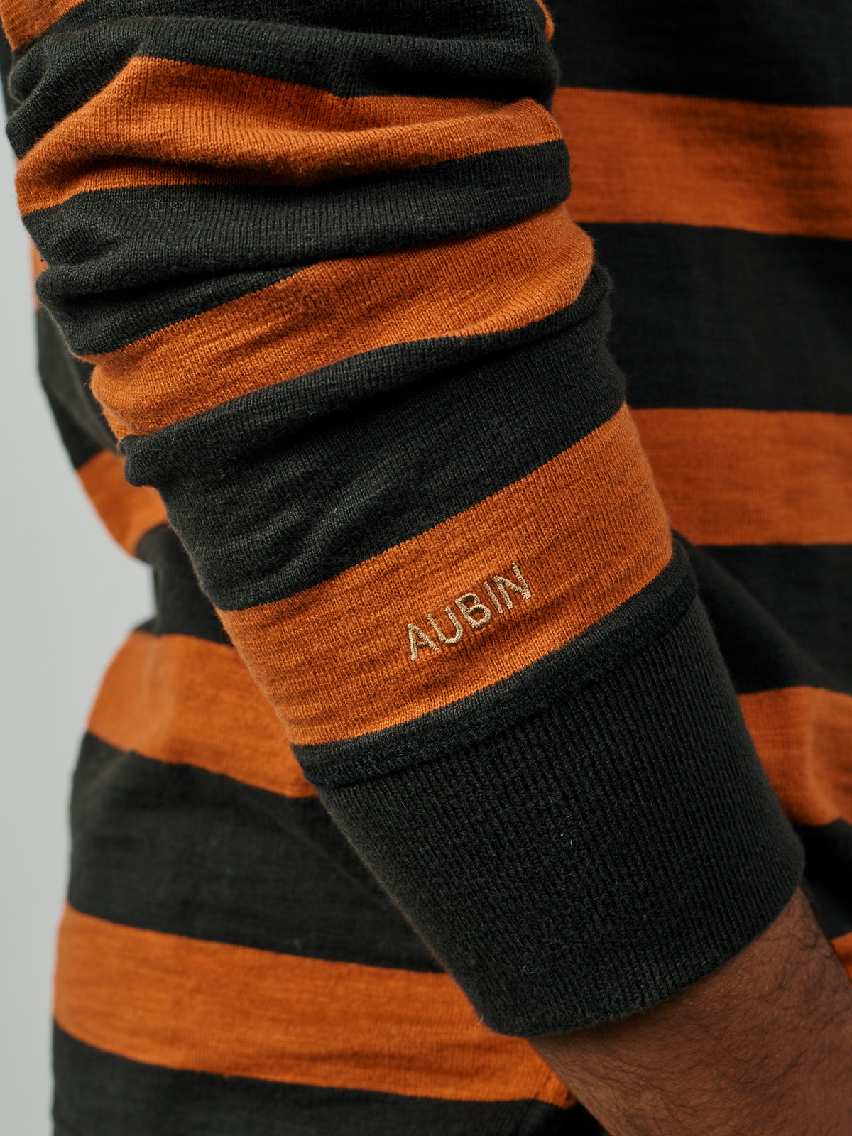 Aubin Washed Black/Ginger Irnham Rugby Shirt | Rugby Shirts