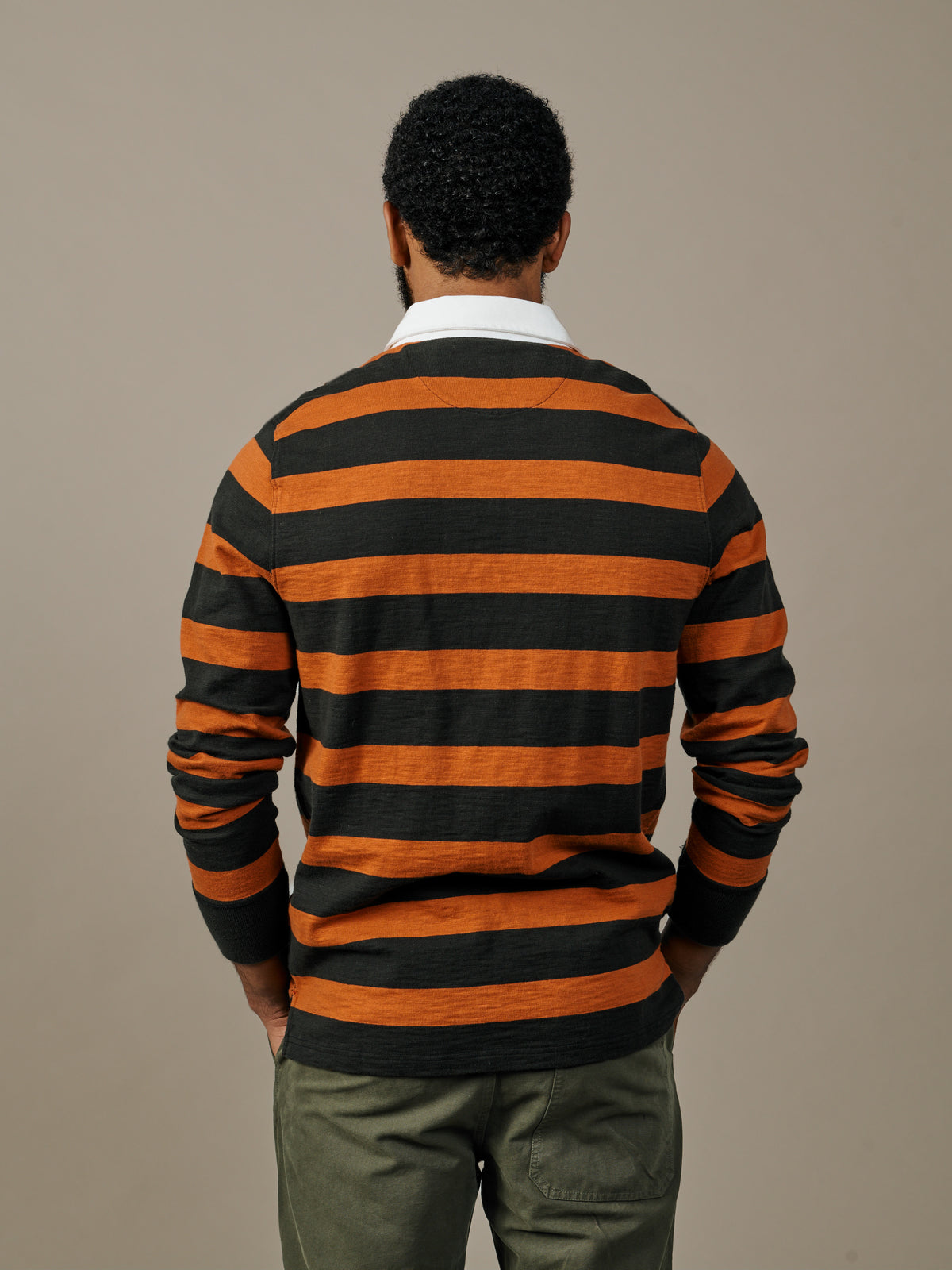 Aubin Washed Black/Ginger Irnham Rugby Shirt | Rugby Shirts
