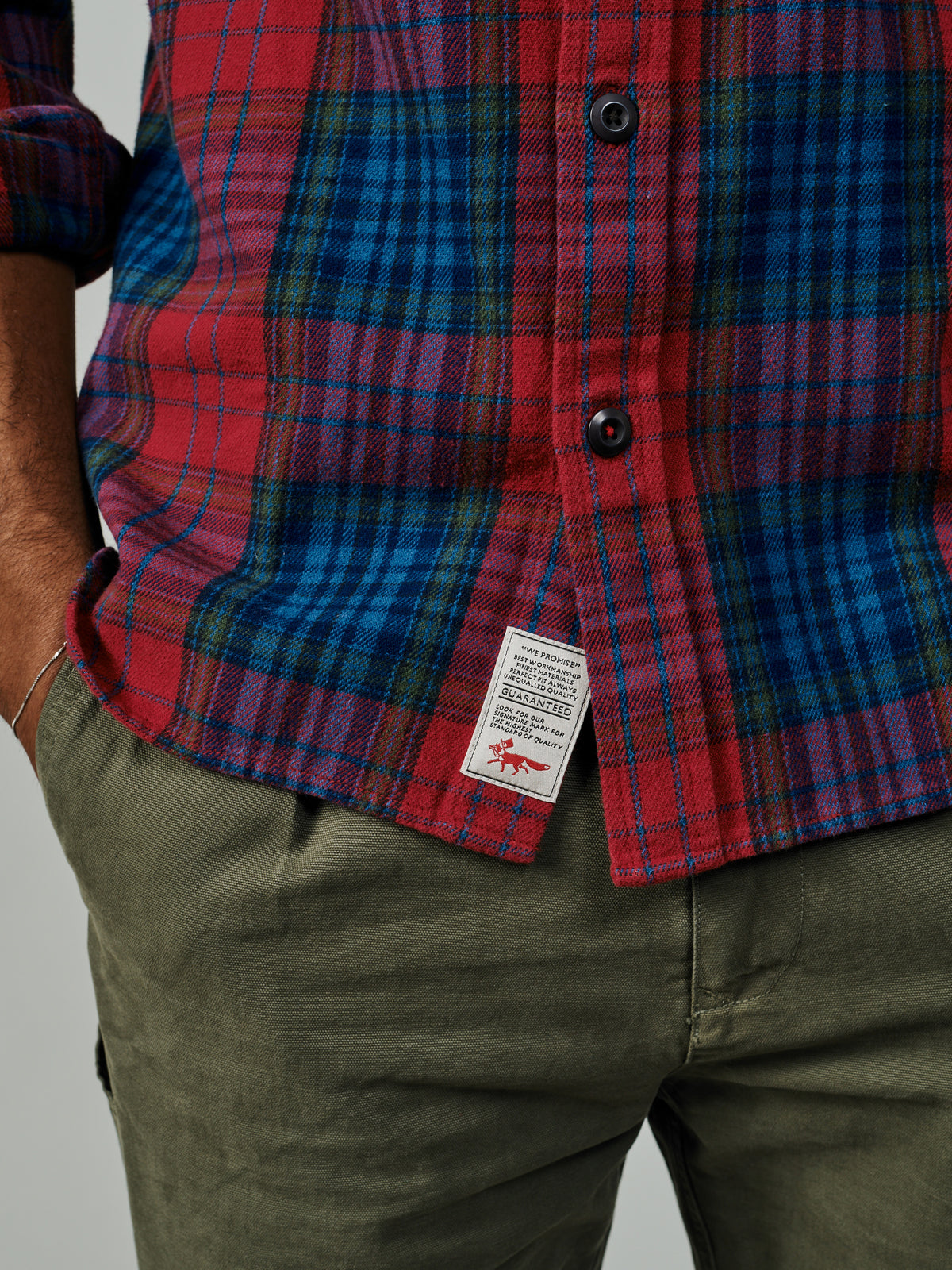 Aubin Dark Claret Check Crowle Flannel Shirt | Checked Shirt