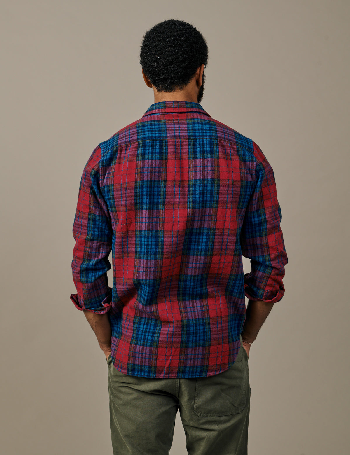Aubin Dark Claret Check Crowle Flannel Shirt | Checked Shirt