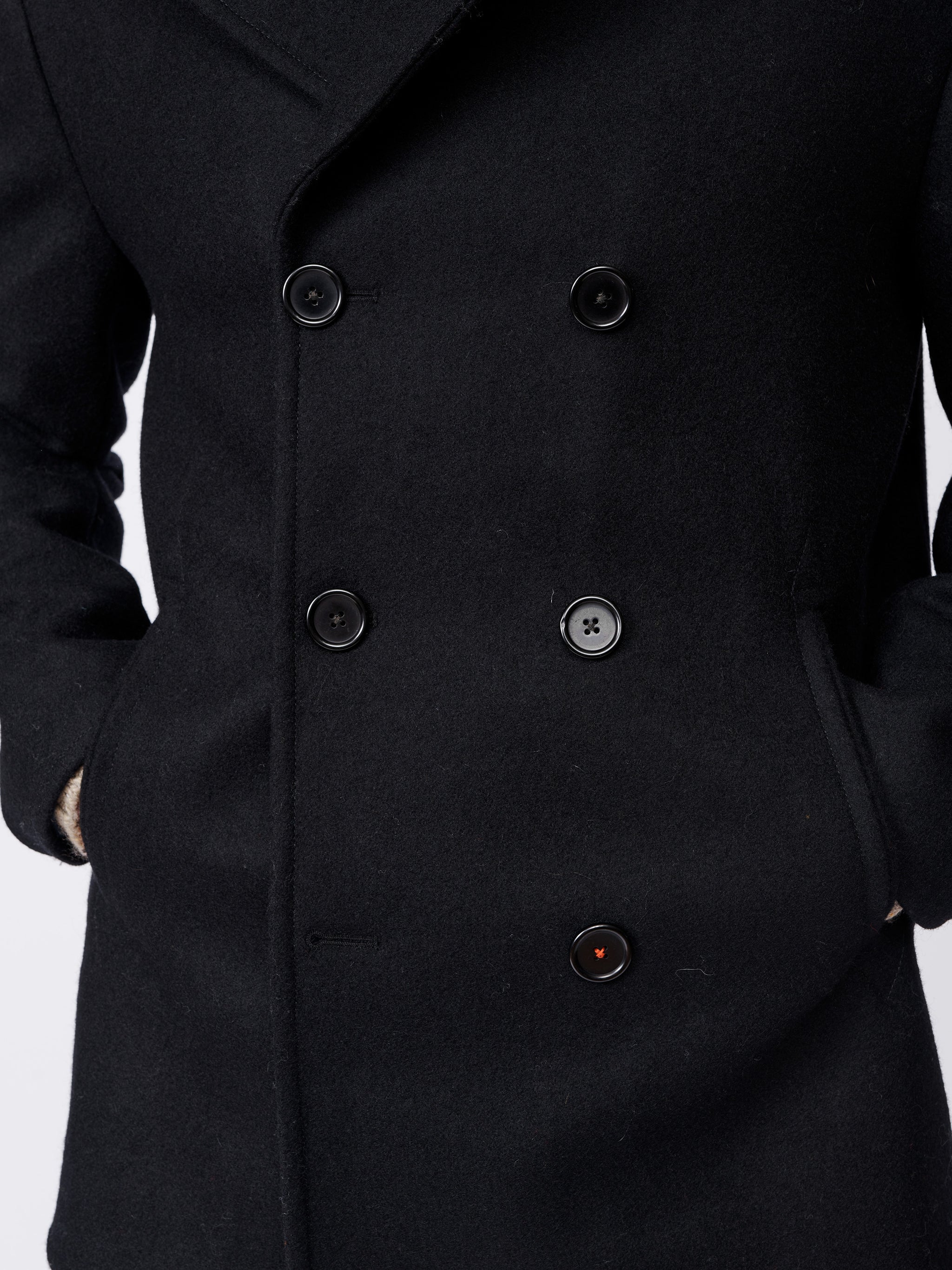 Navy Saltaire British Wool Peacoat | Aubin