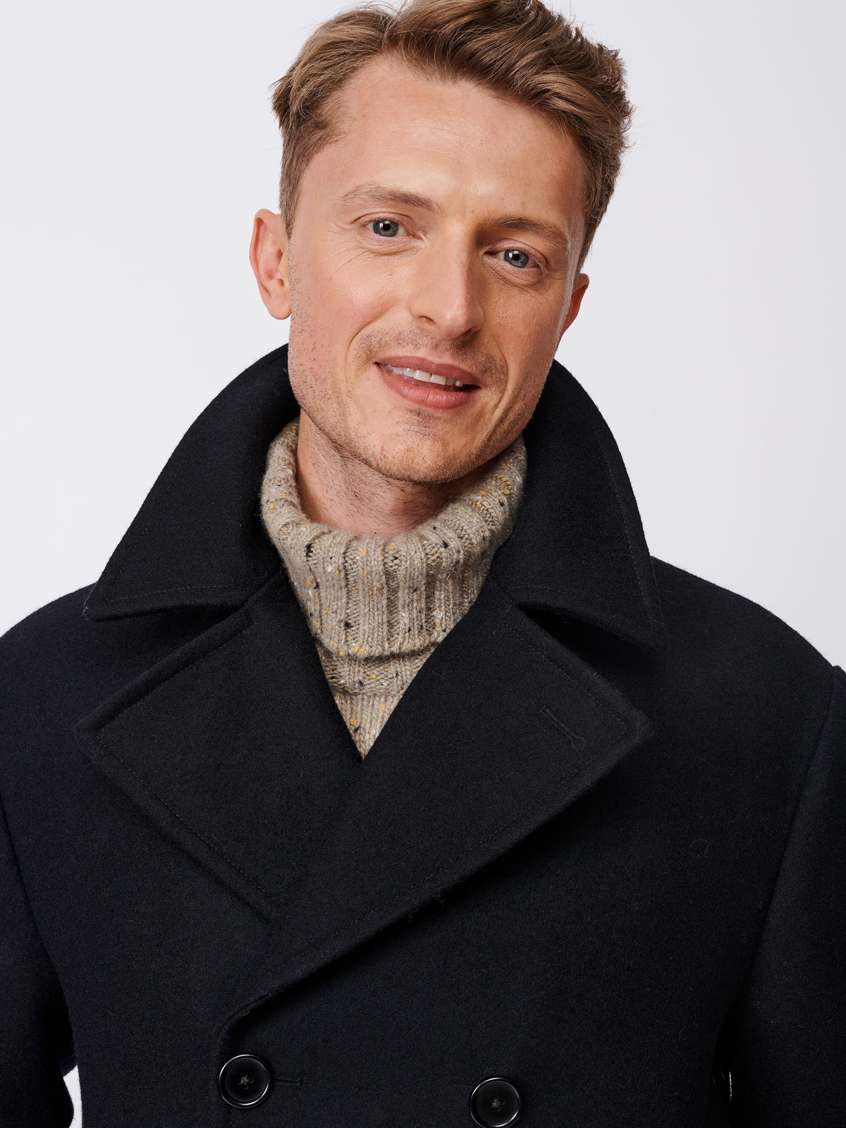 Aubin Navy Saltaire Wool Peacoat | Peacoat