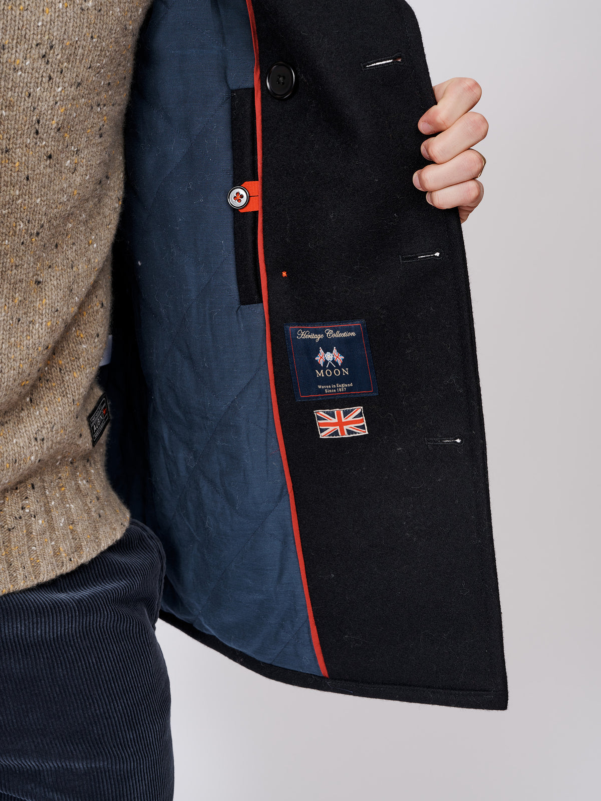 Aubin Navy Saltaire Wool Peacoat | Peacoat