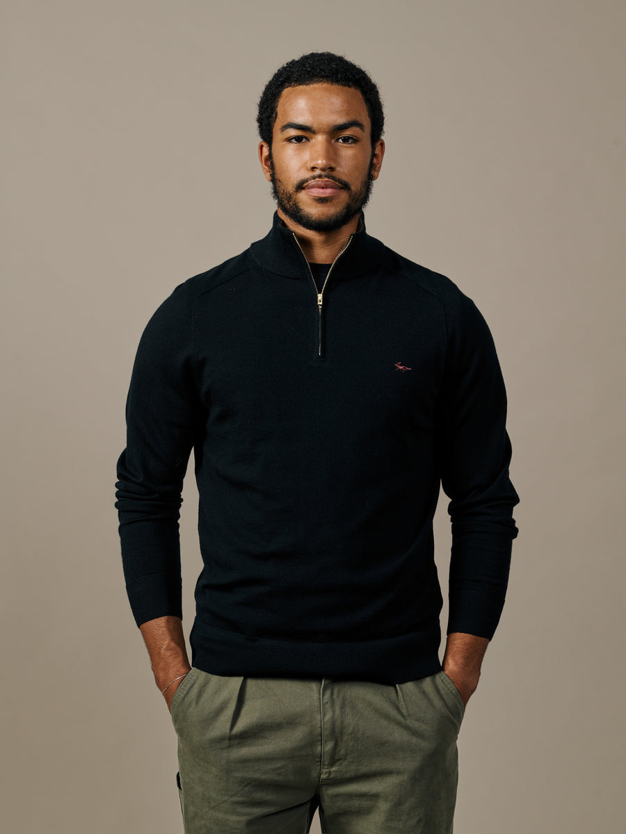 Laurel Extra Fine Merino Zip Neck Jumper