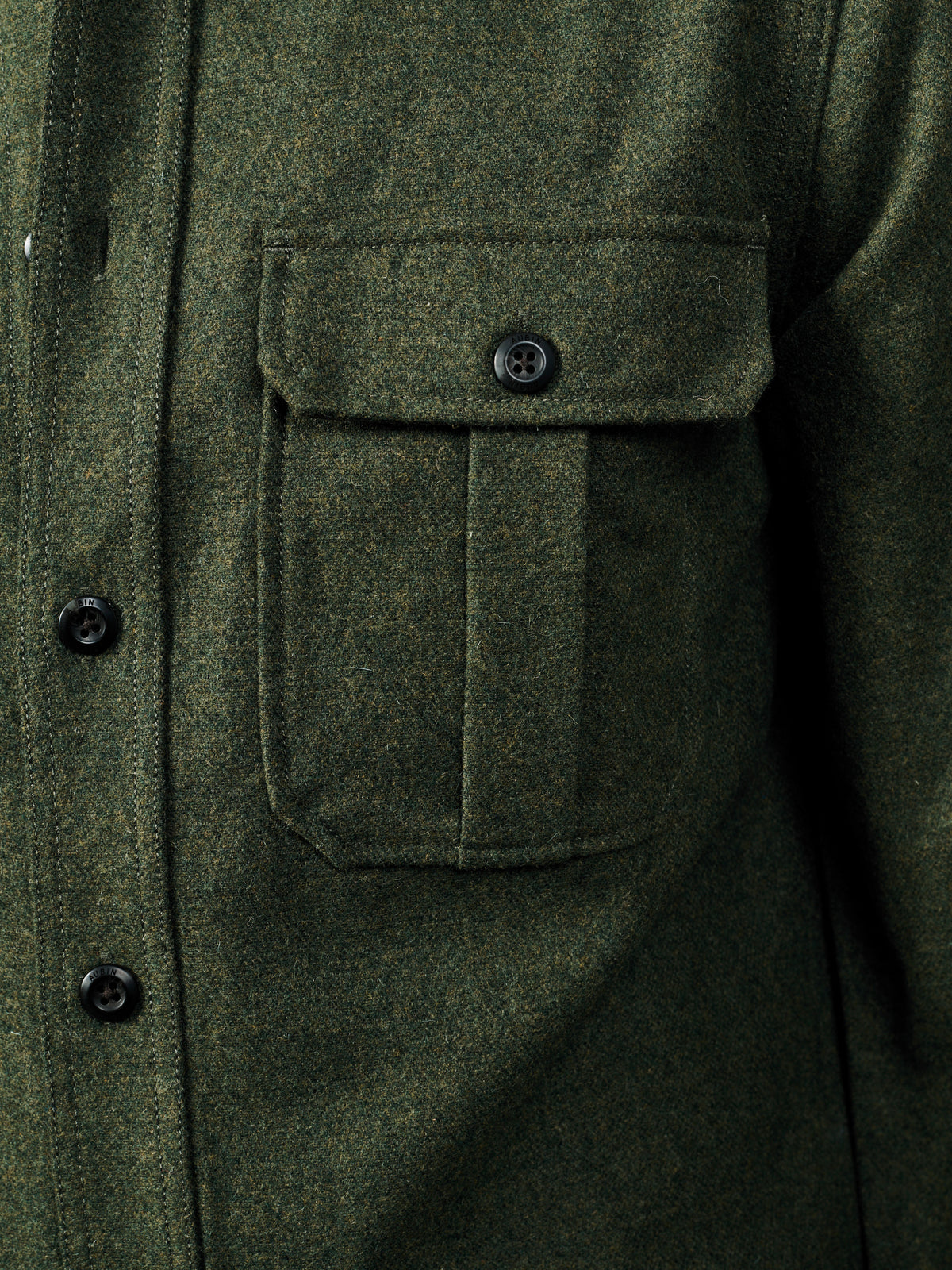 Aubin Dark Khaki Lysaghts Wool Overshirt | Overshirt