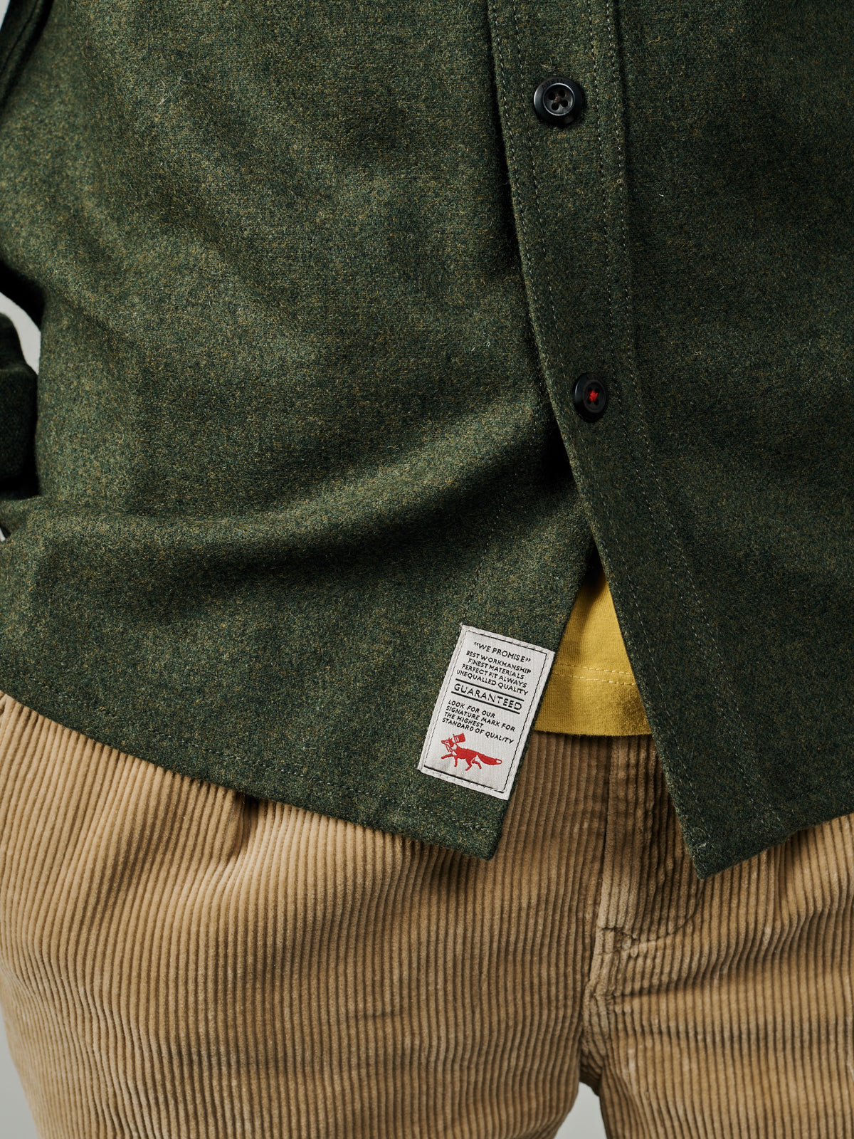 Aubin Dark Khaki Lysaghts Wool Overshirt | Overshirt
