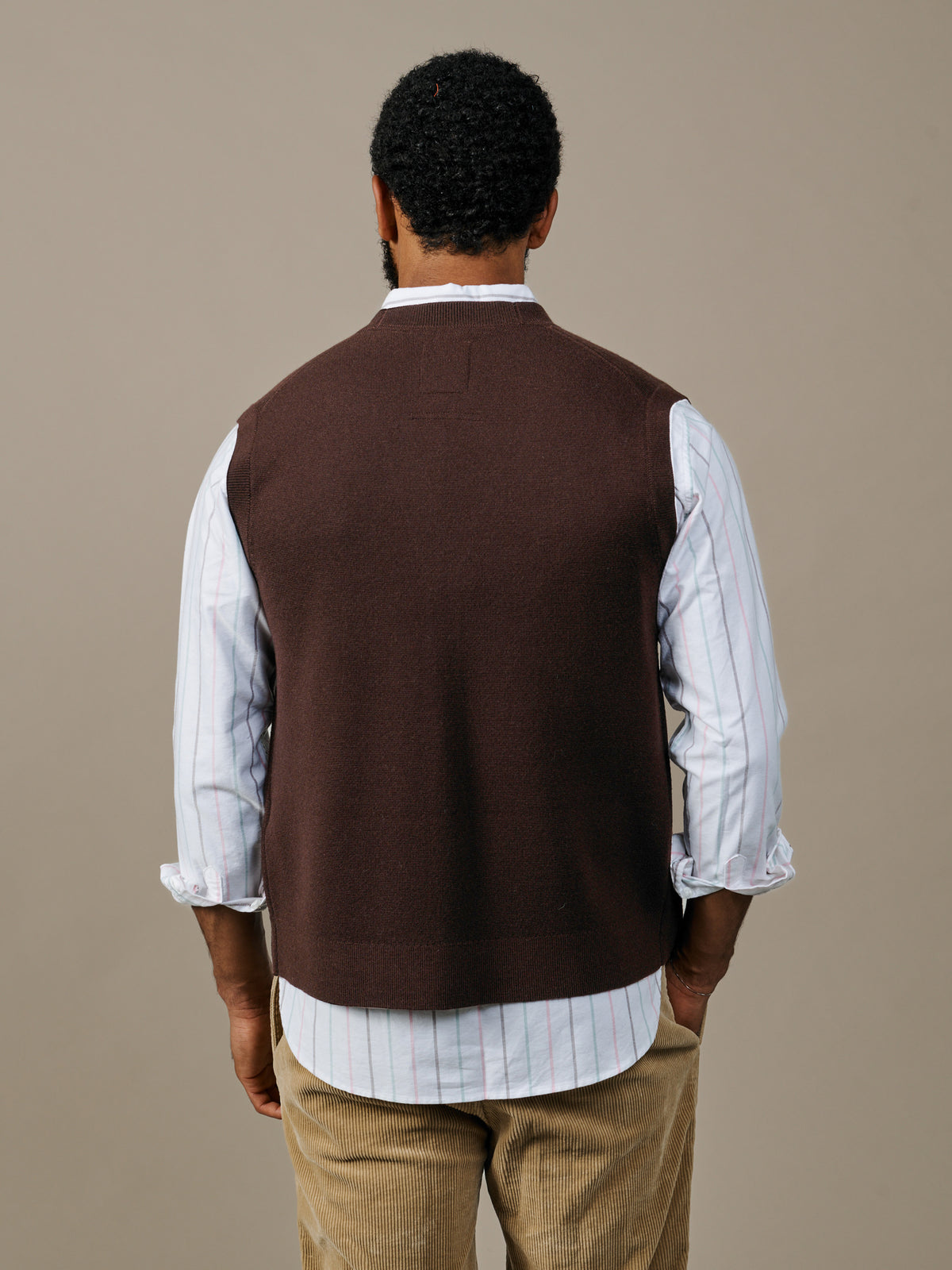 Aubin Chocolate Portman Extra Fine Merino Waistcoat | Waistcoat