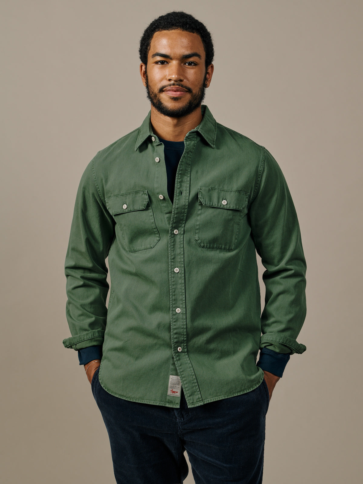 Aubin Dk Khaki Normanby Shirt | Overshirt