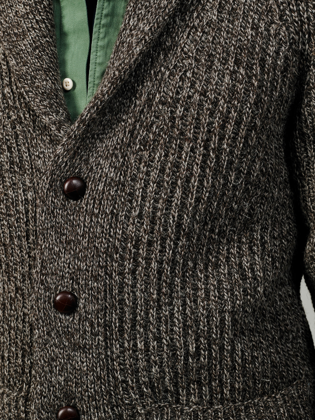 Aubin Brown Twist Earl Shawl Collar Cardigan | Cardigan