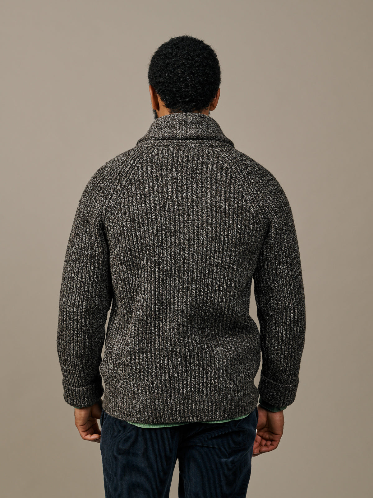 Aubin Brown Twist Earl Shawl Collar Cardigan | Cardigan