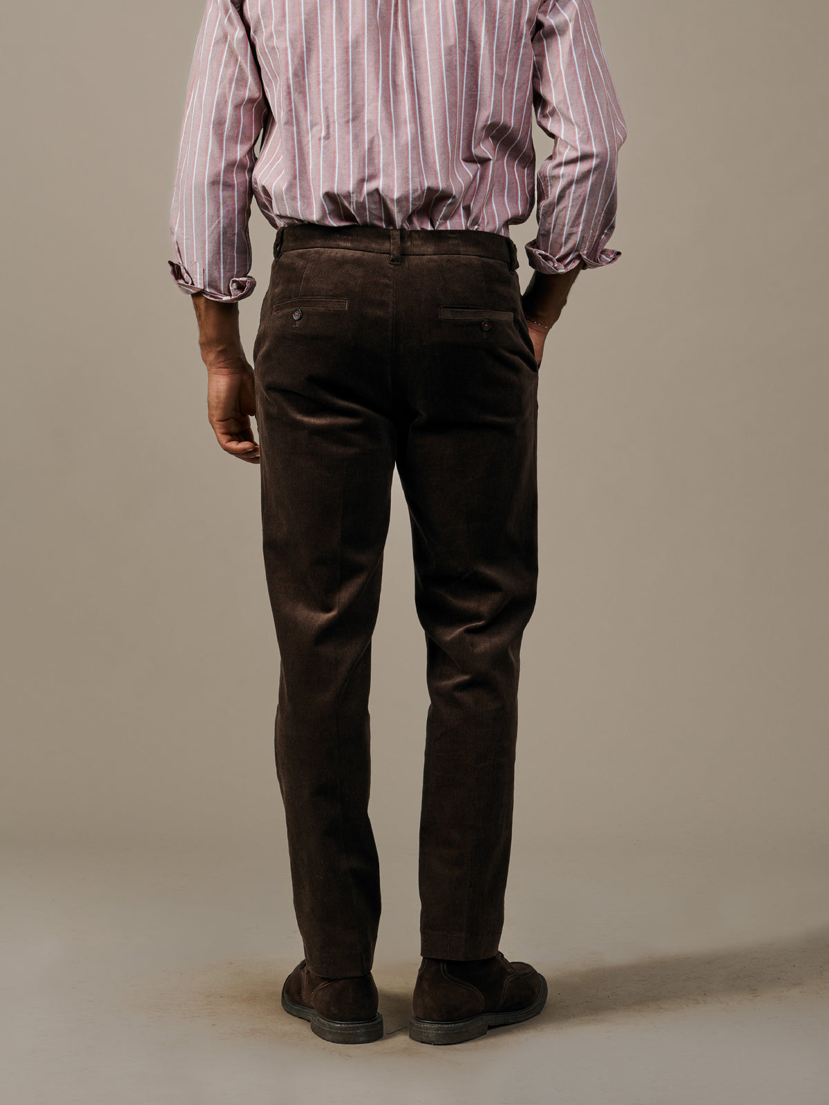 Aubin Dark Chocolate Marlborough Cord Suit Trouser | Suit Trousers
