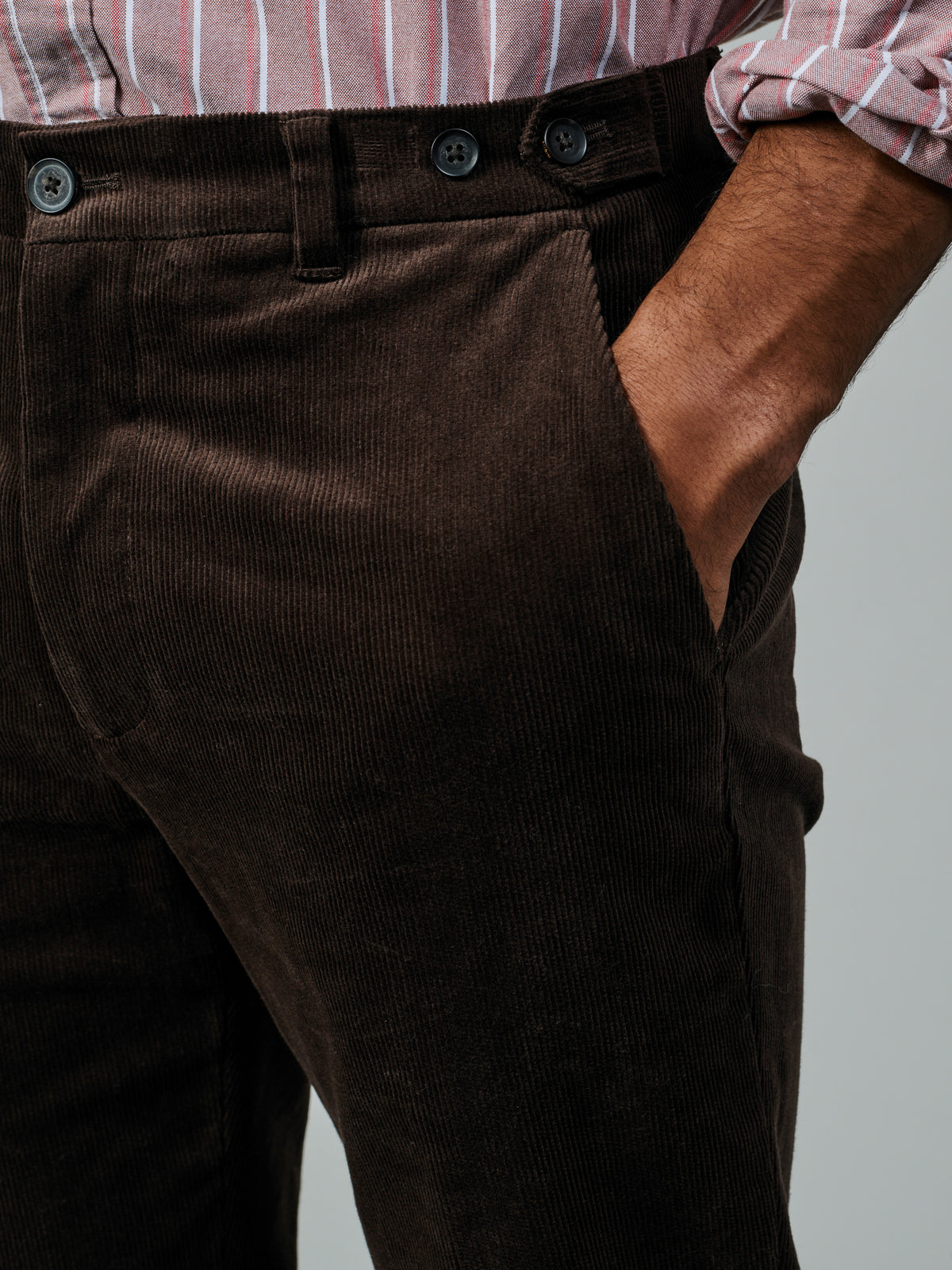 Aubin Dark Chocolate Marlborough Cord Suit Trouser | Suit Trousers