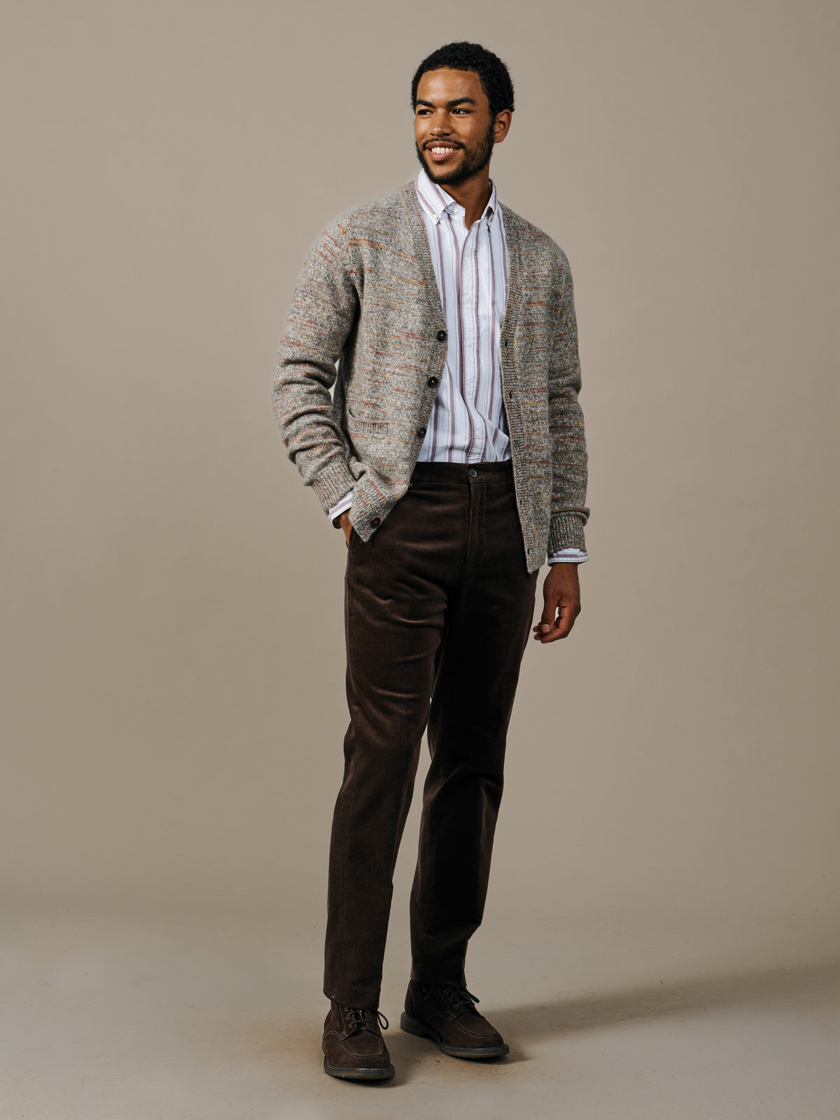 Aubin Grey Alveston Space Dyed Cardigan | Cardigan