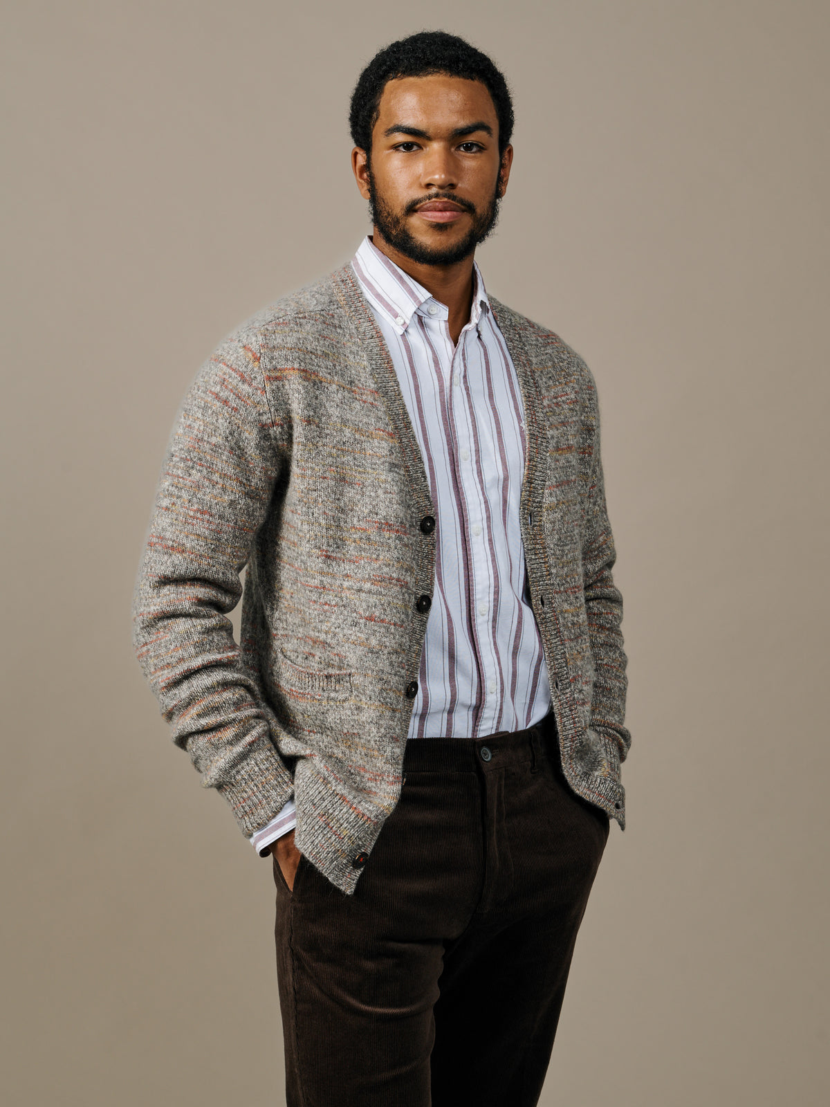 Aubin Grey Alveston Space Dyed Cardigan | Cardigan