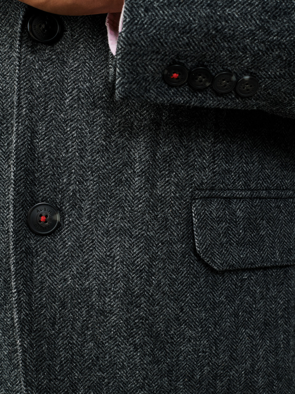Aubin Grey Herringbone Marlborough Wool Suit Jacket | Suit Jackets
