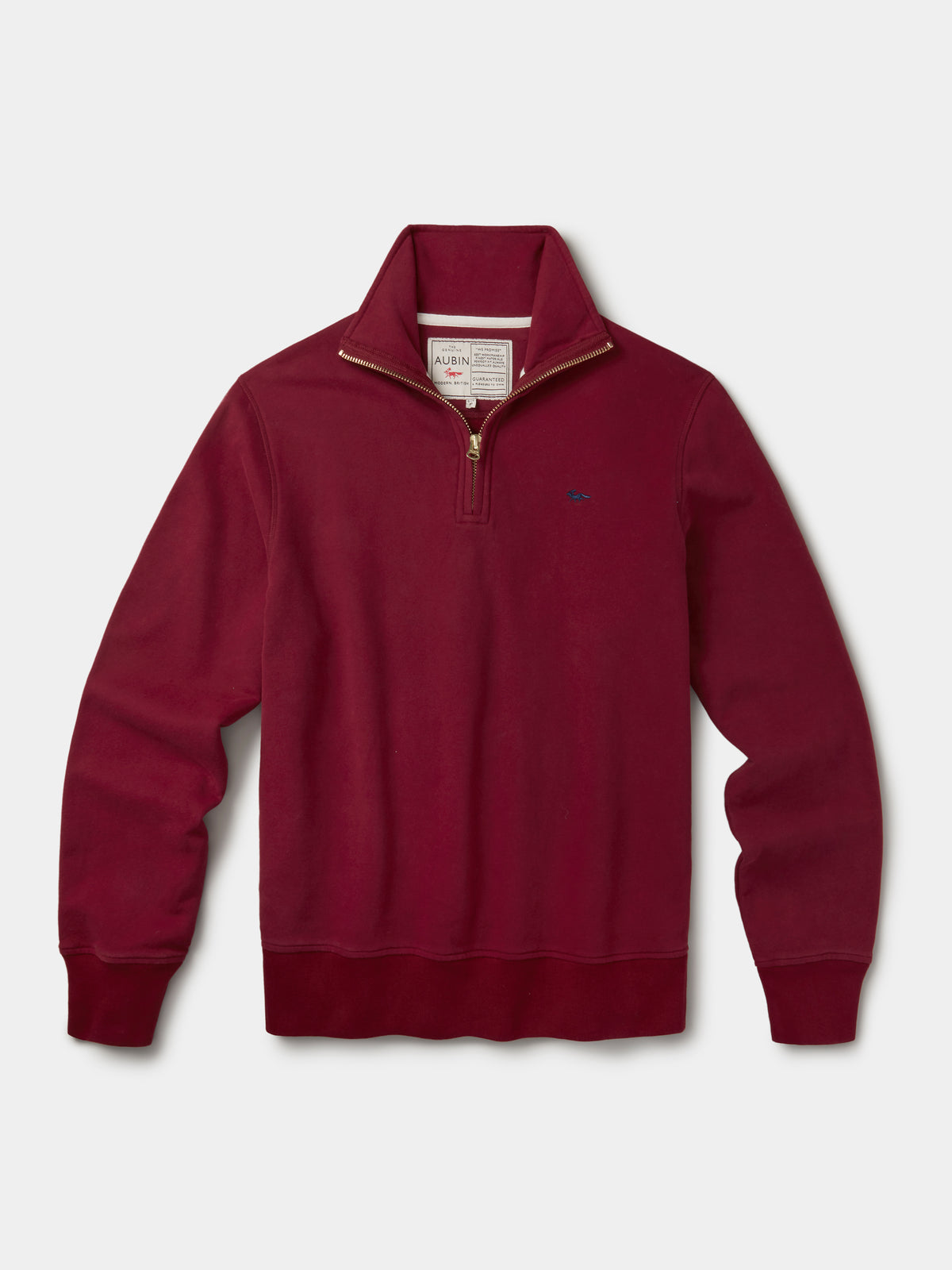 Aubin Oxblood Harris Zip Neck | Zip Neck