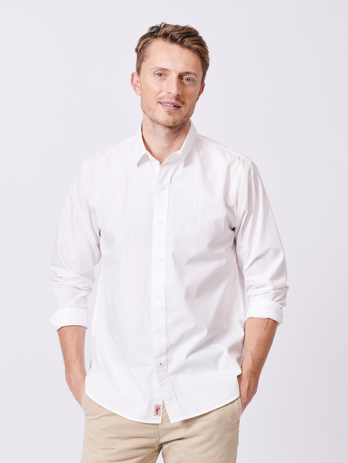 Aubin White Chase Poplin Shirt | Poplin Shirt