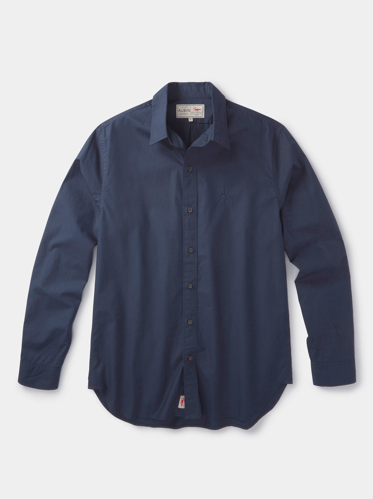 Aubin Navy Chase Poplin Shirt | Poplin Shirt