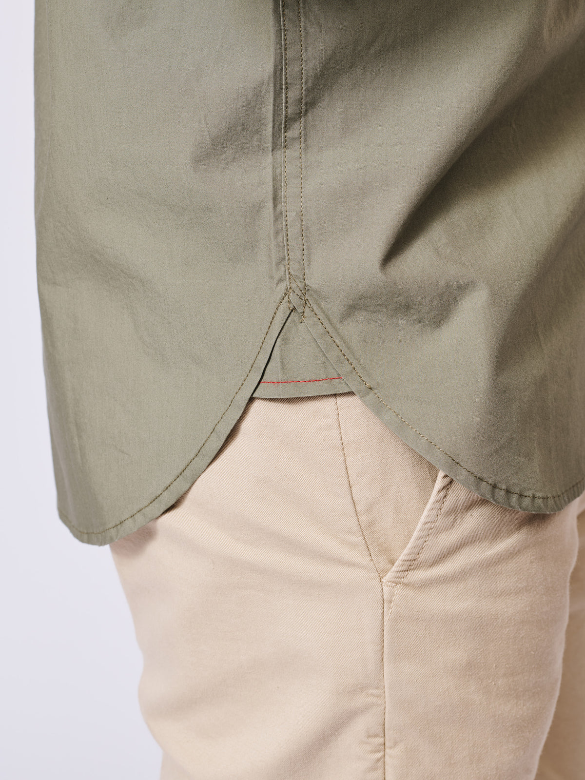 Aubin Khaki Chase Poplin Shirt | Poplin Shirt