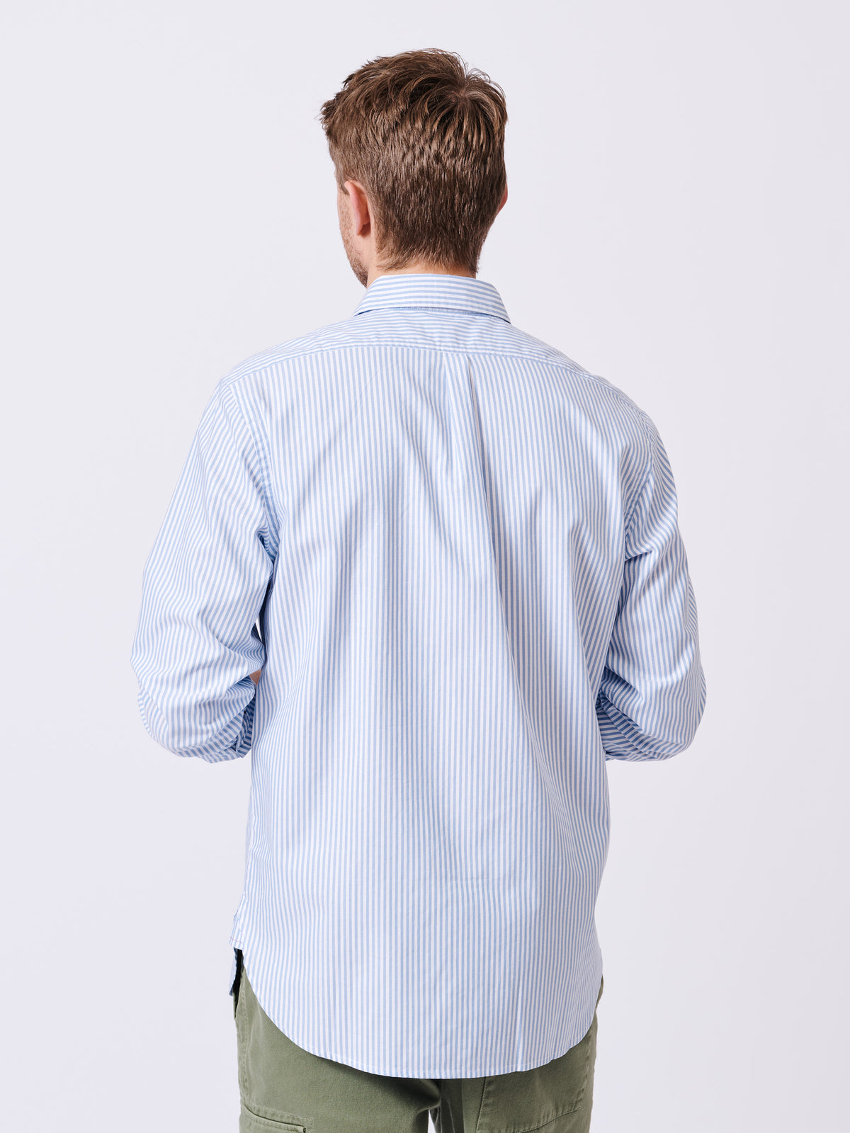 Aubin Blue Stripe Chase Poplin Shirt | Poplin Shirt