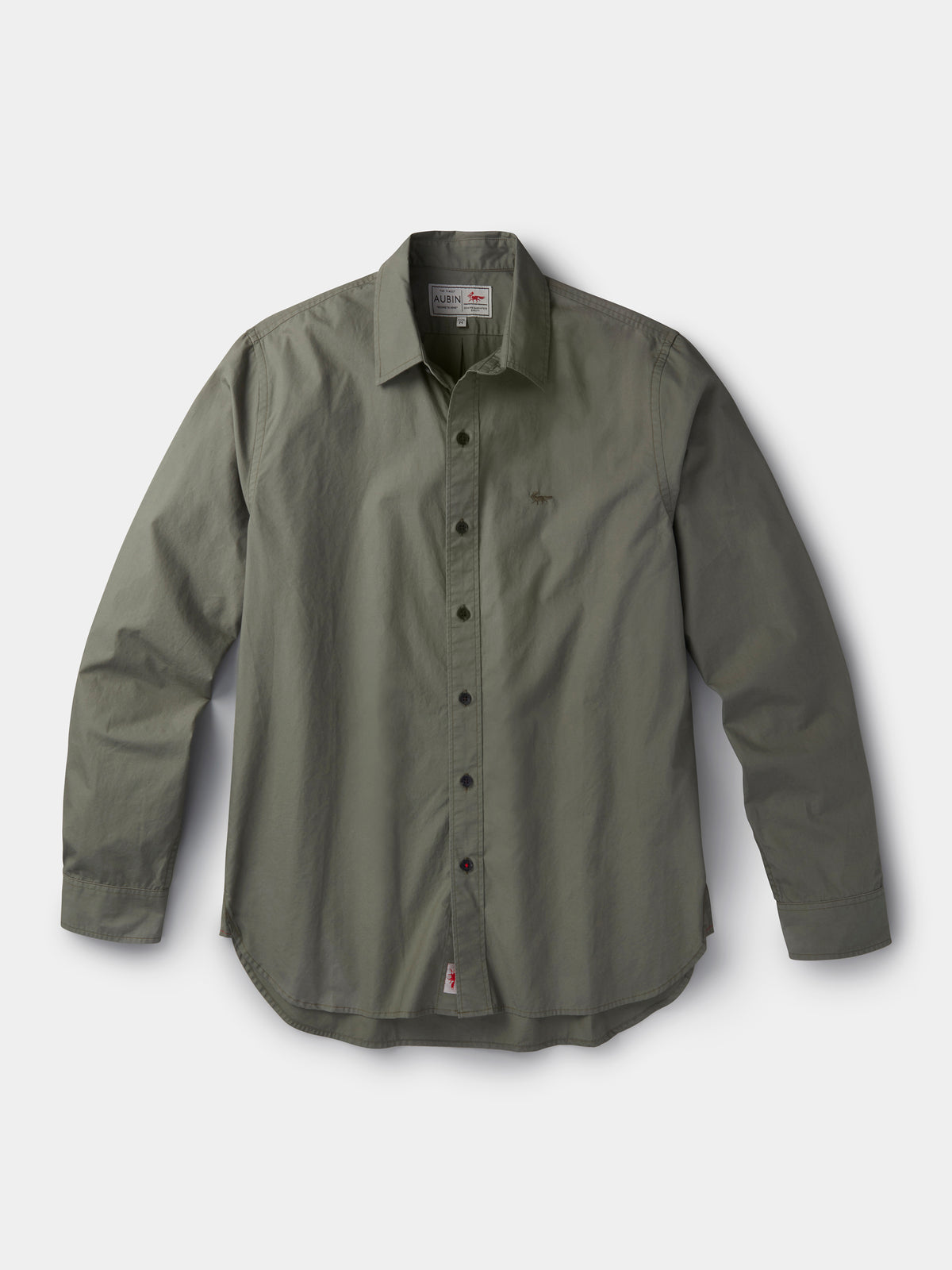 Aubin Light Khaki Chase Poplin Shirt | Poplin Shirt