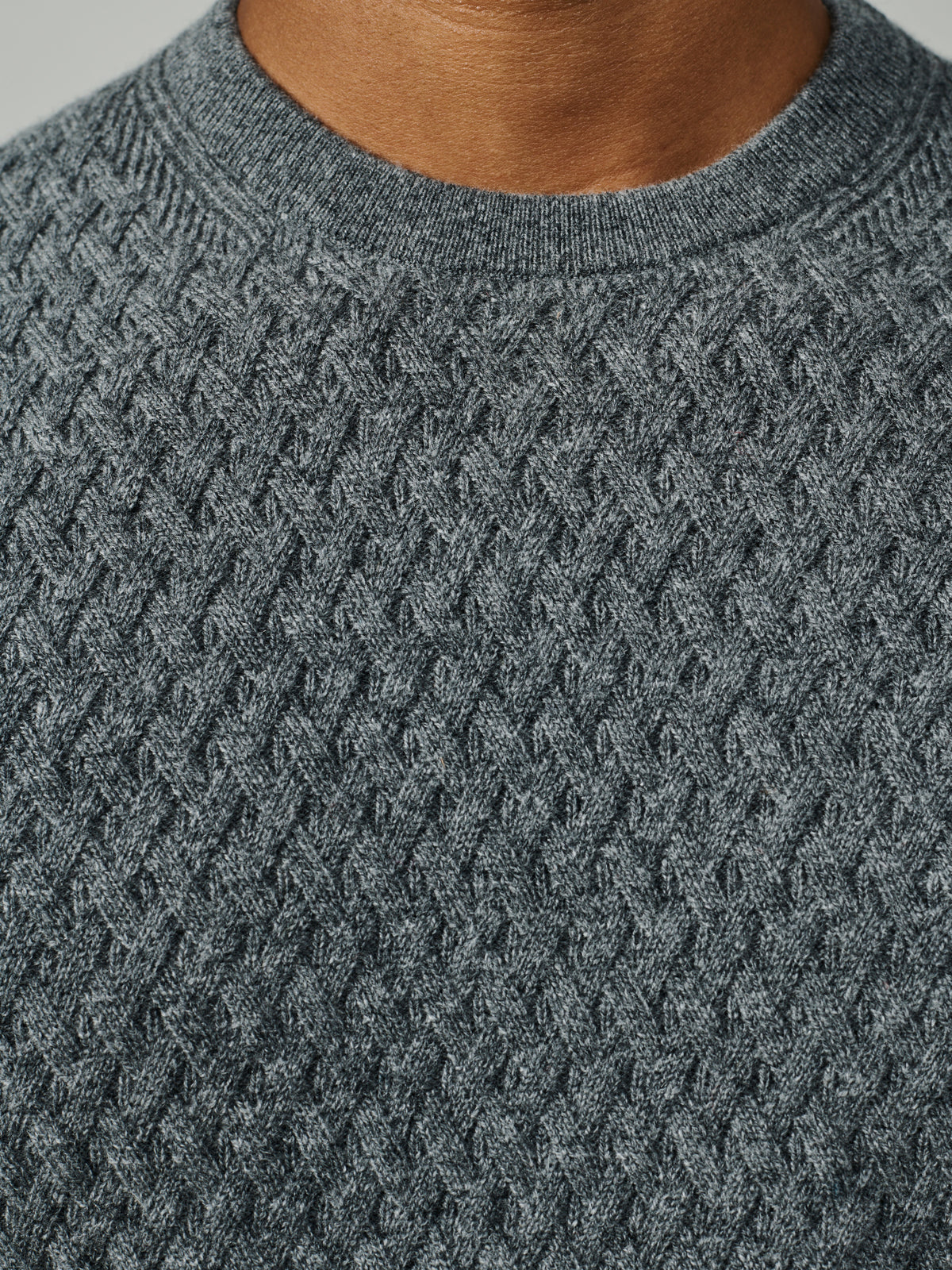 Aubin Grey Marl Oswald Cashmere Blend Crew Neck Jumper | Crew Neck