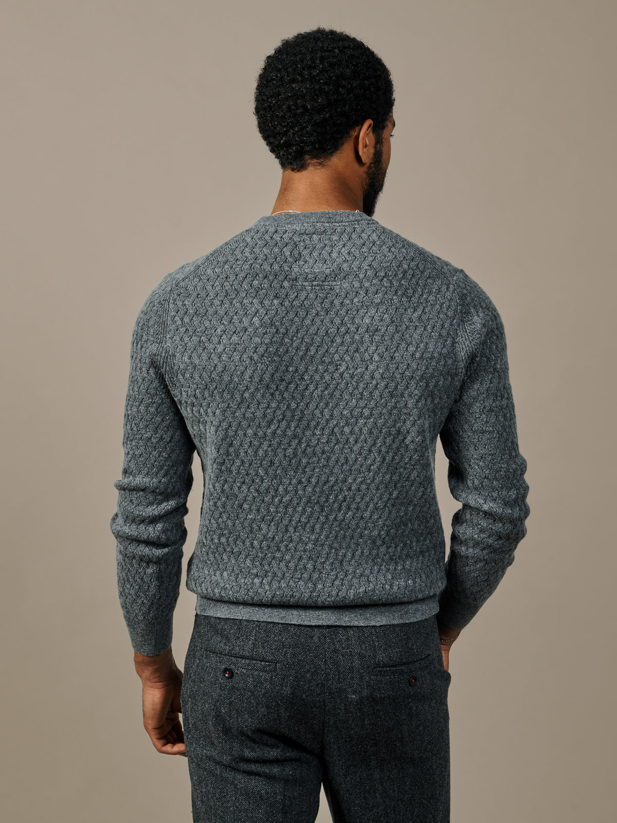 Aubin Grey Marl Oswald Cashmere Blend Crew Neck Jumper | Crew Neck