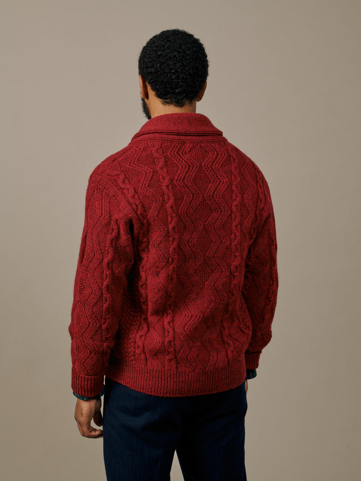 Aubin Red Clancy Shawl Collar Cardigan | Cardigan