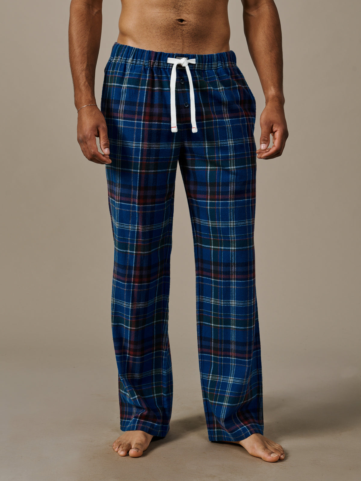 Aubin Cobalt Check Edward Lounge Pant | Loungepants