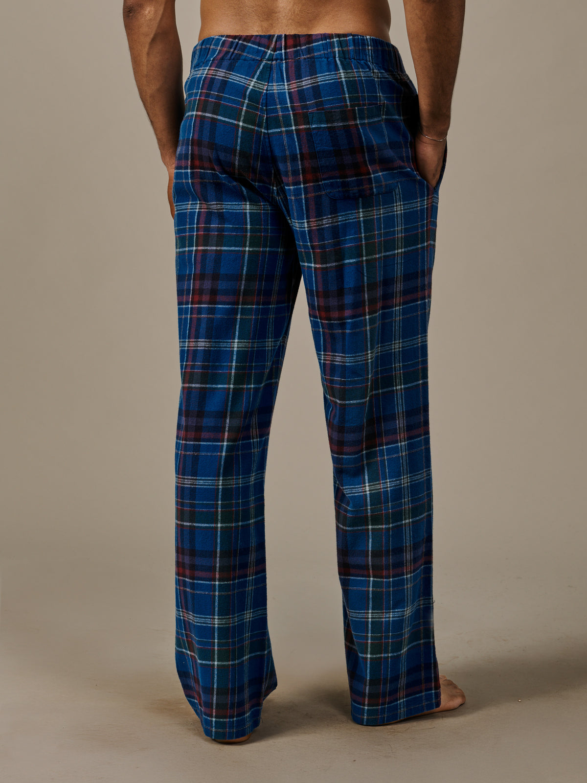 Aubin Cobalt Check Edward Lounge Pant | Loungepants