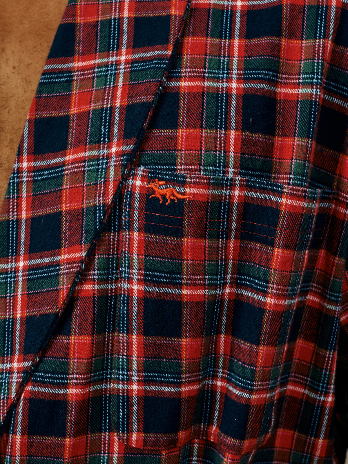 Aubin Small Red Check Rupert Flannel Dressing Gown | Dressing Gown