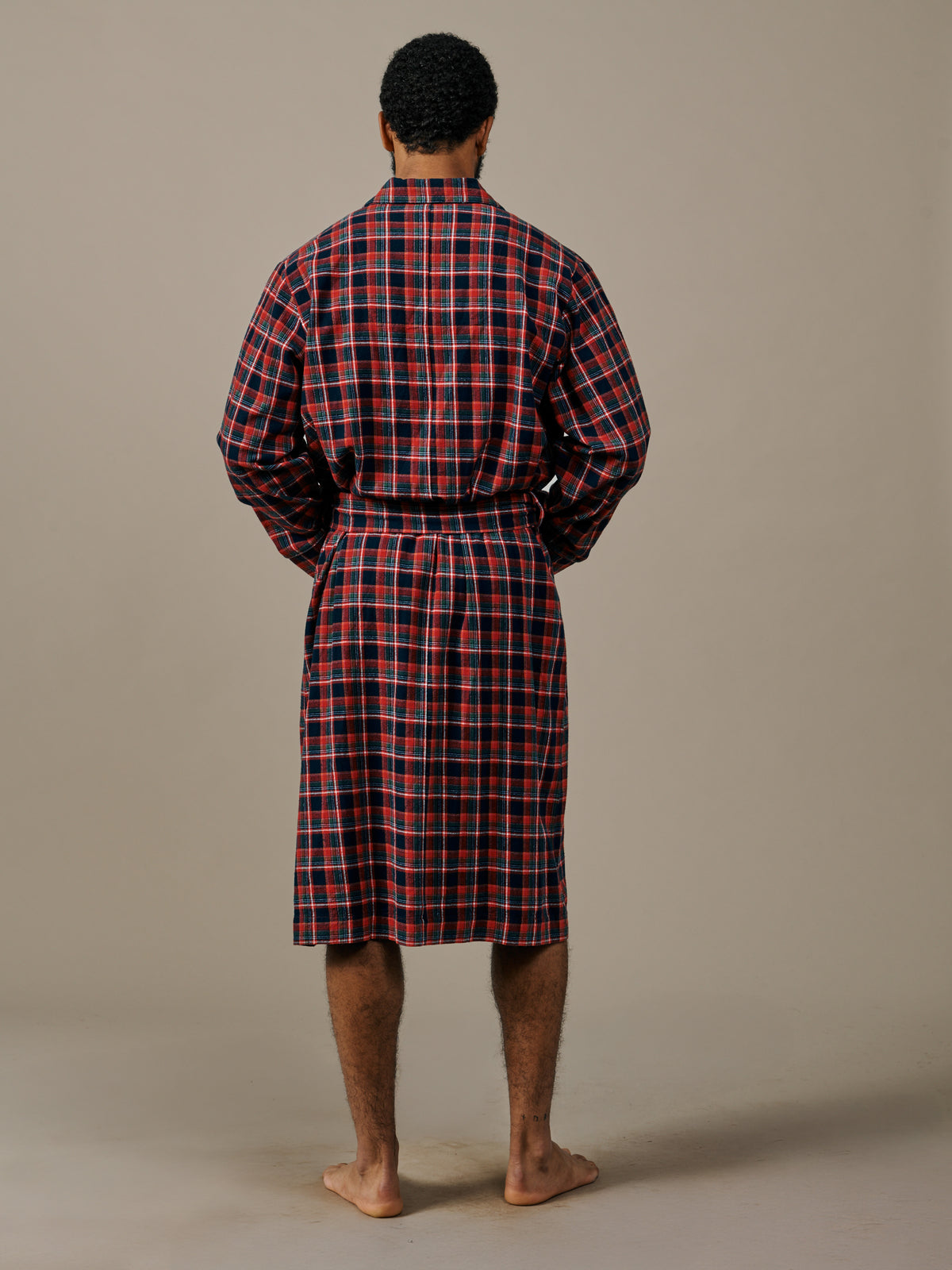 Aubin Small Red Check Rupert Flannel Dressing Gown | Dressing Gown