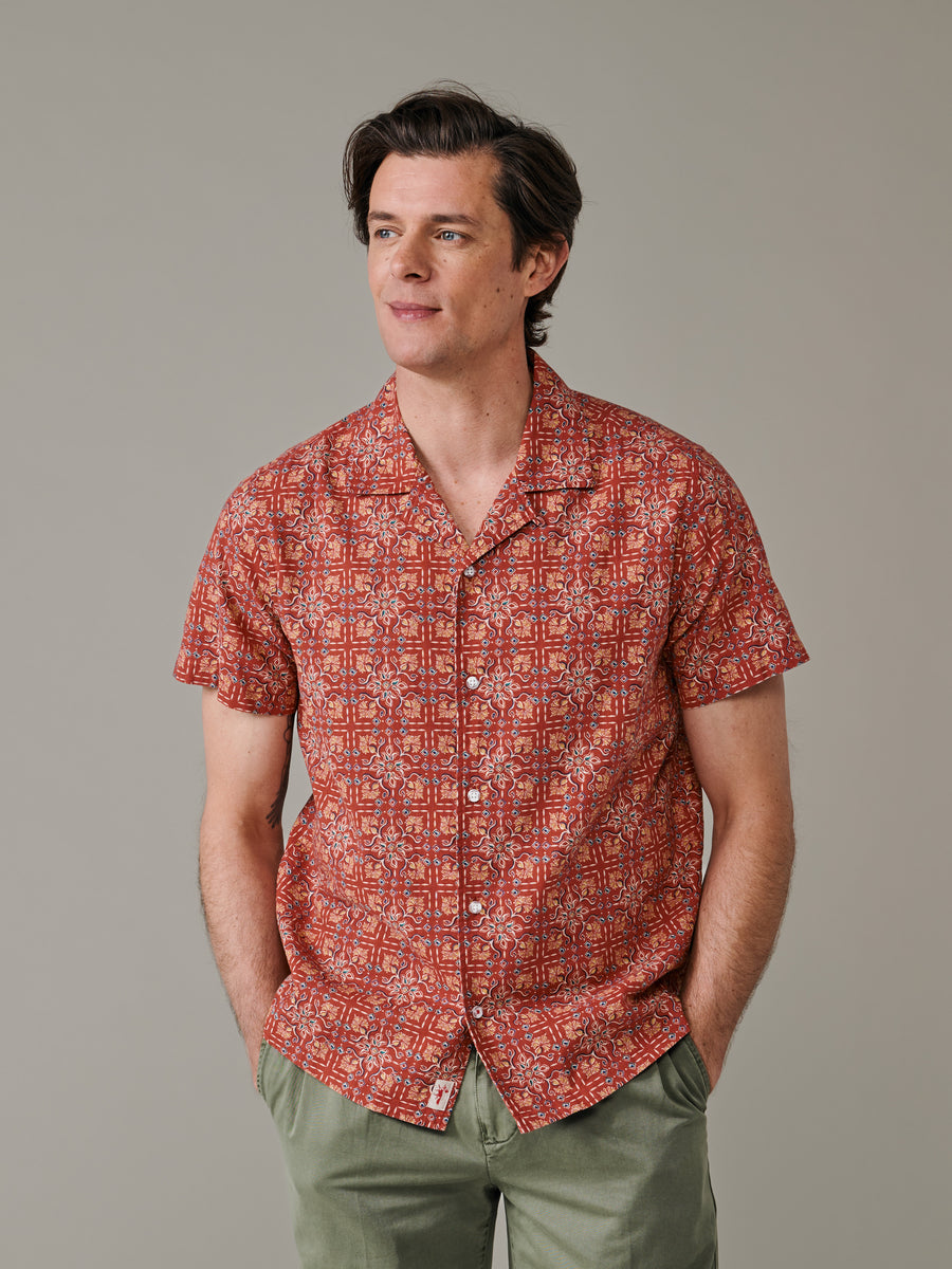 Abbey Cuban Collar Short Sleeved Shirt